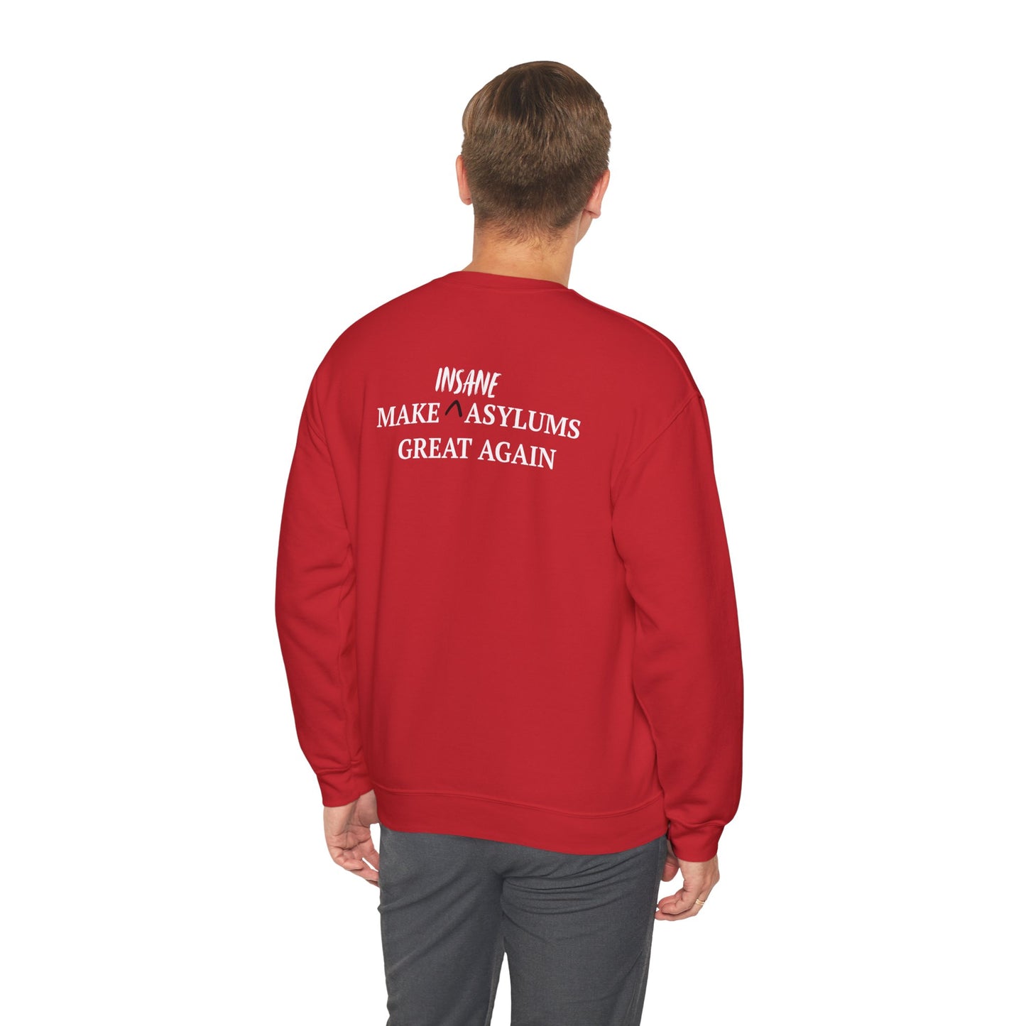 Crewneck Sweatshirt — “Insane Make Asylums Great Again”