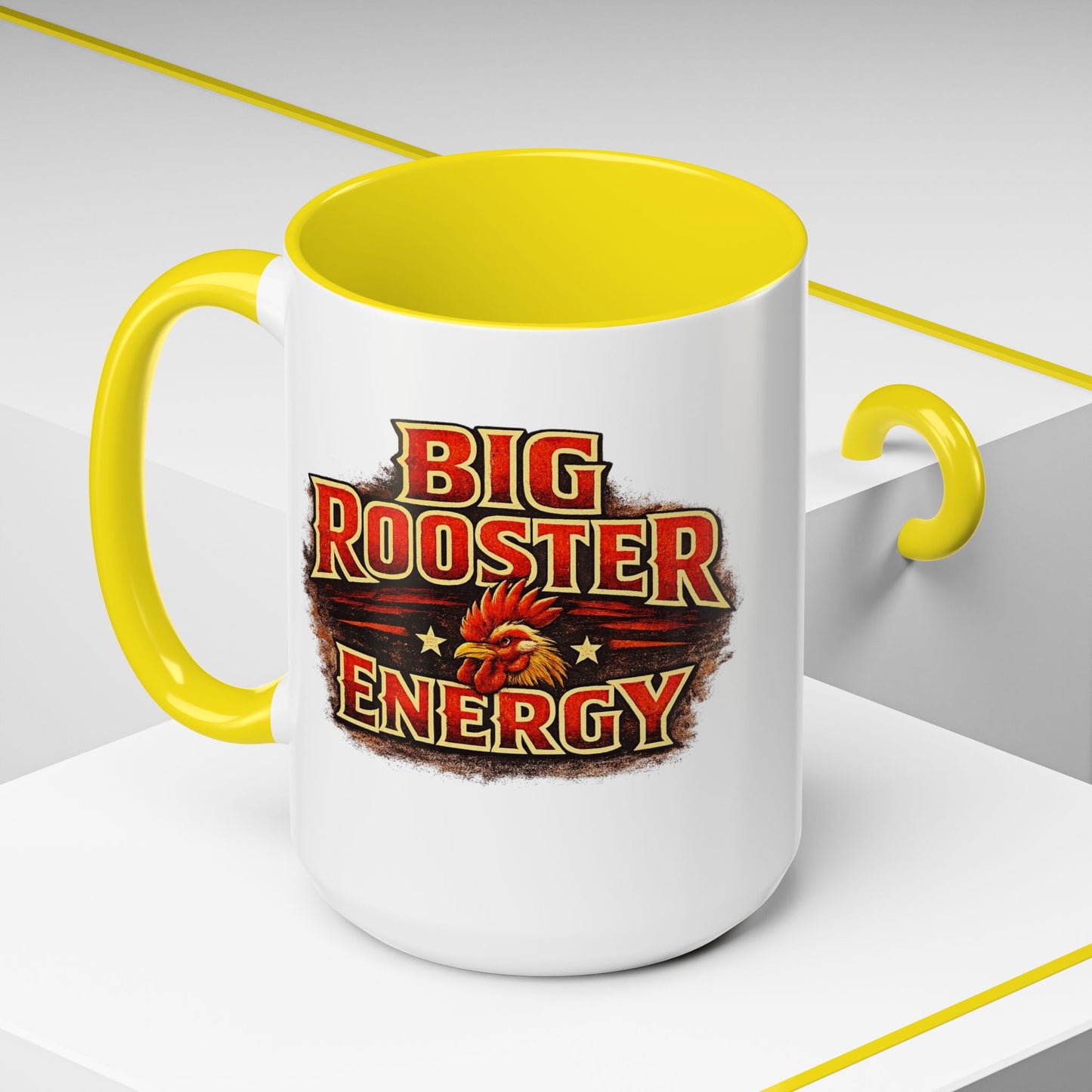 BIG ROOSTER ENERGY: Rooster Squad Coffee Mug – Retro Tropical Rooster Couple Accent Mug (11/15oz)