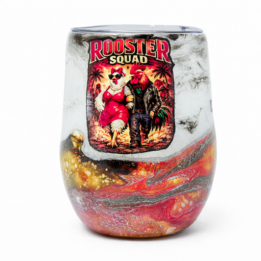 Funny Sarcastic Rooster Squad Tumbler – “Respectfully What The F* Is Wrong With You” Handmade Resin Coffee Cup – Unique Gift for Coworkers**