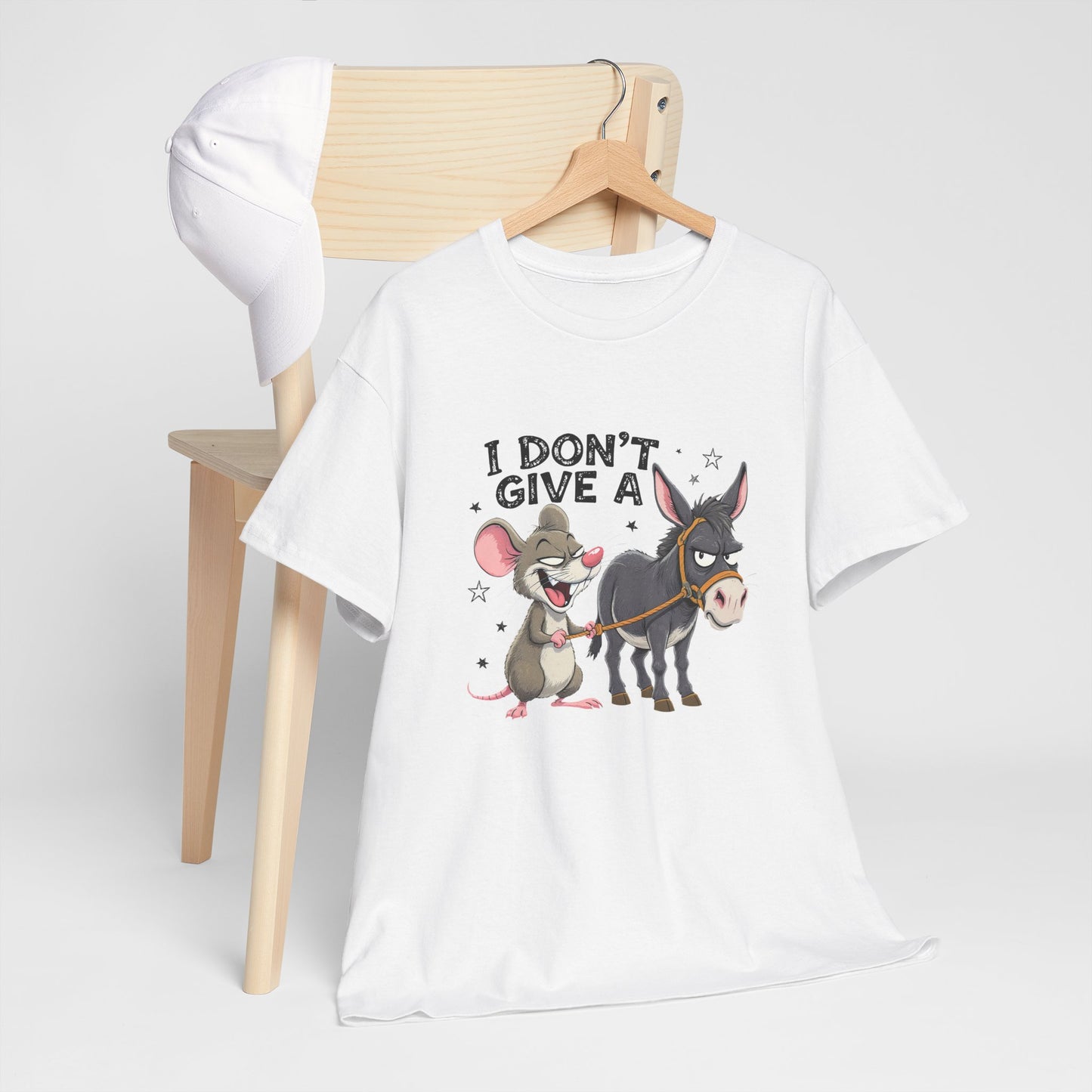 I Don't Give A  Rat's Ass T-Shirt — Funny Donkey & Mouse Graphic Tee
