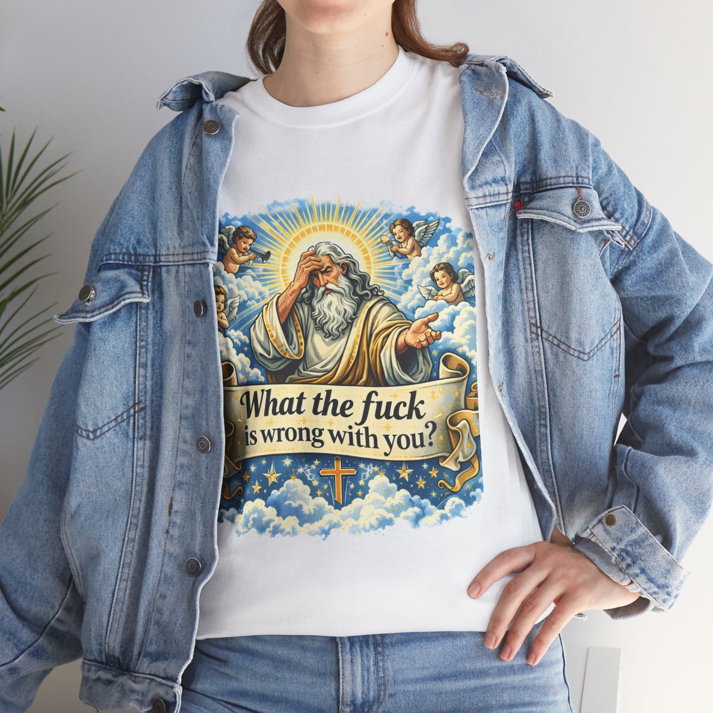 Religious Parody Tee — "What the fuck is wrong with you?" Graphic T-Shirt