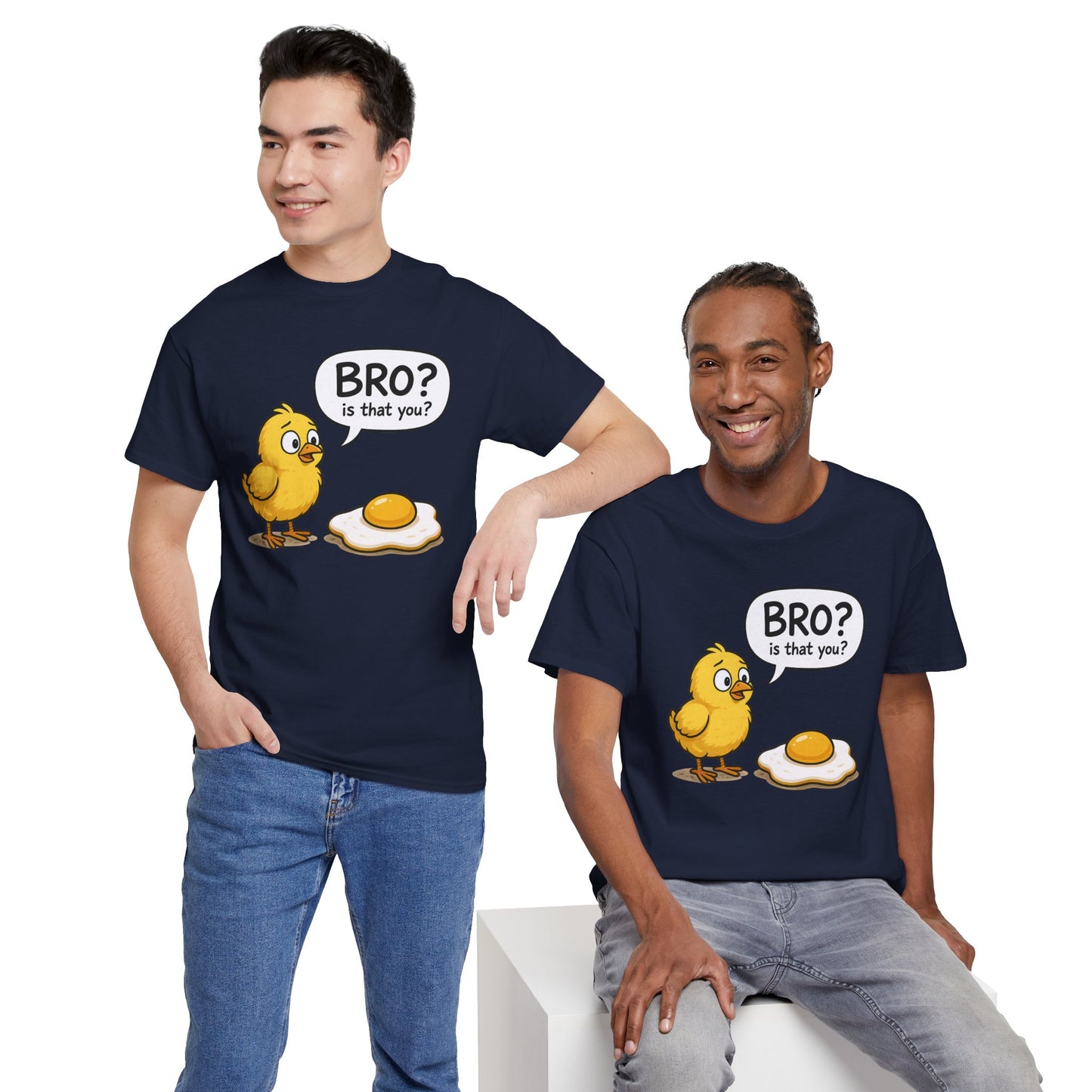 Funny Chick and Egg T‑Shirt — "Bro? Is That You?" Cute Novelty Tee