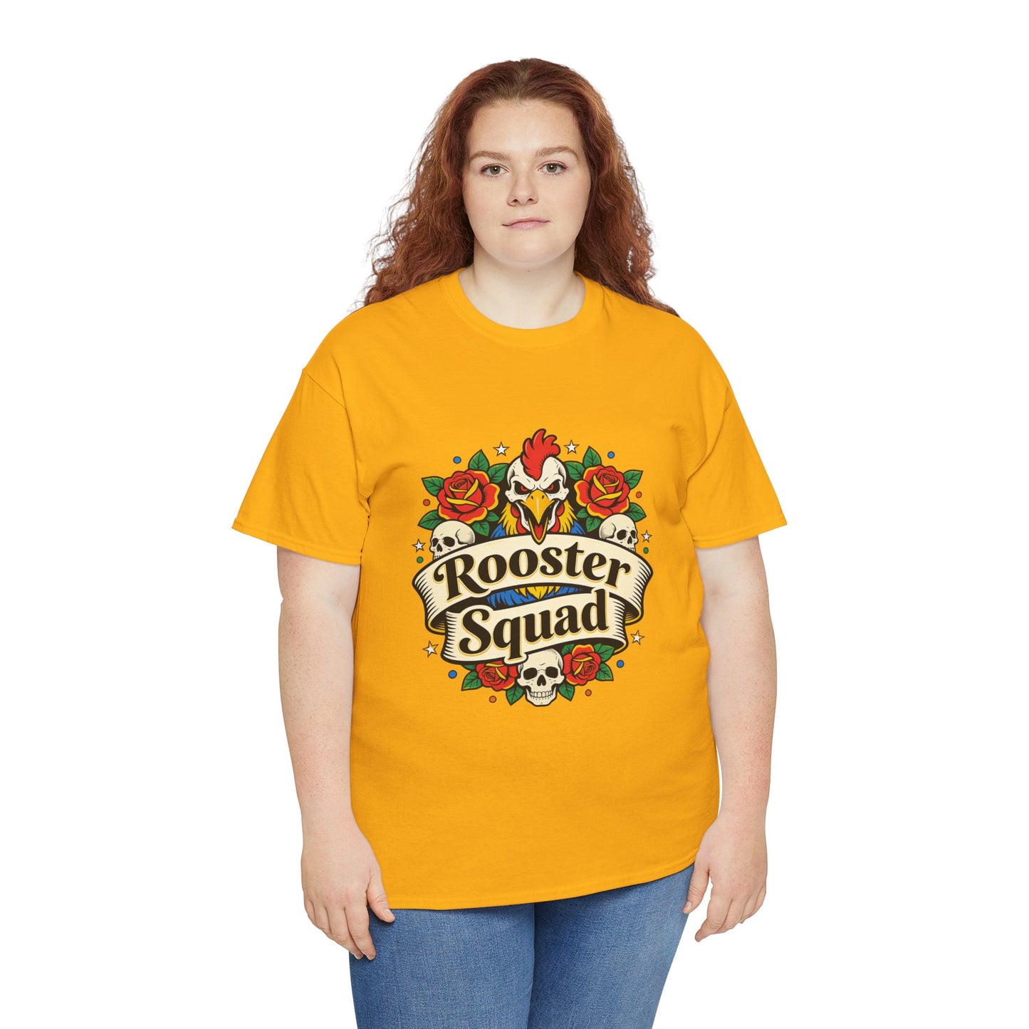 Rooster Squad T-Shirt — Vintage Tattoo Floral Rooster Tee