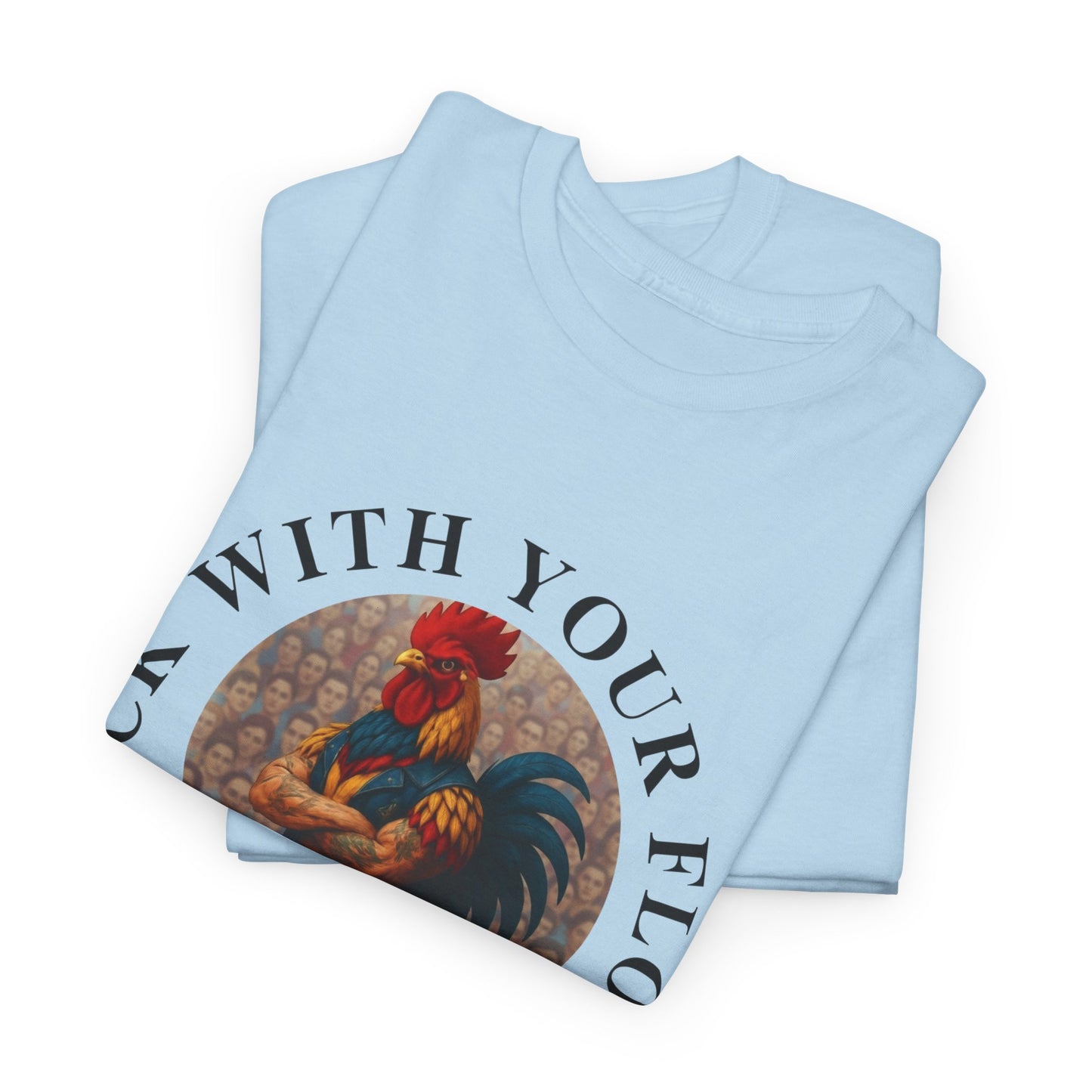 Rooster Squad Tee — "Rock With Your Flock" Vintage Rooster Graphic T-Shirt