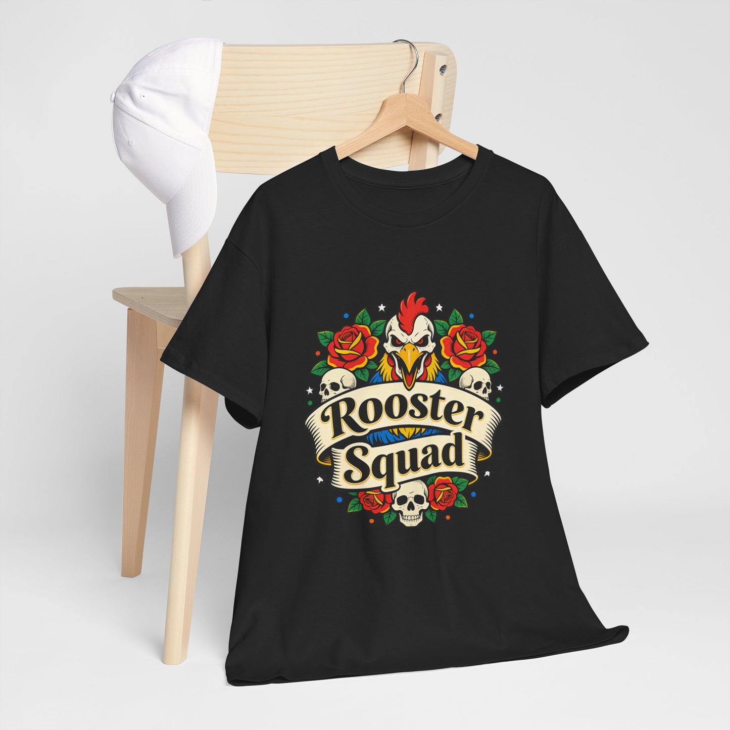 Rooster Squad T-Shirt — Vintage Tattoo Floral Rooster Tee
