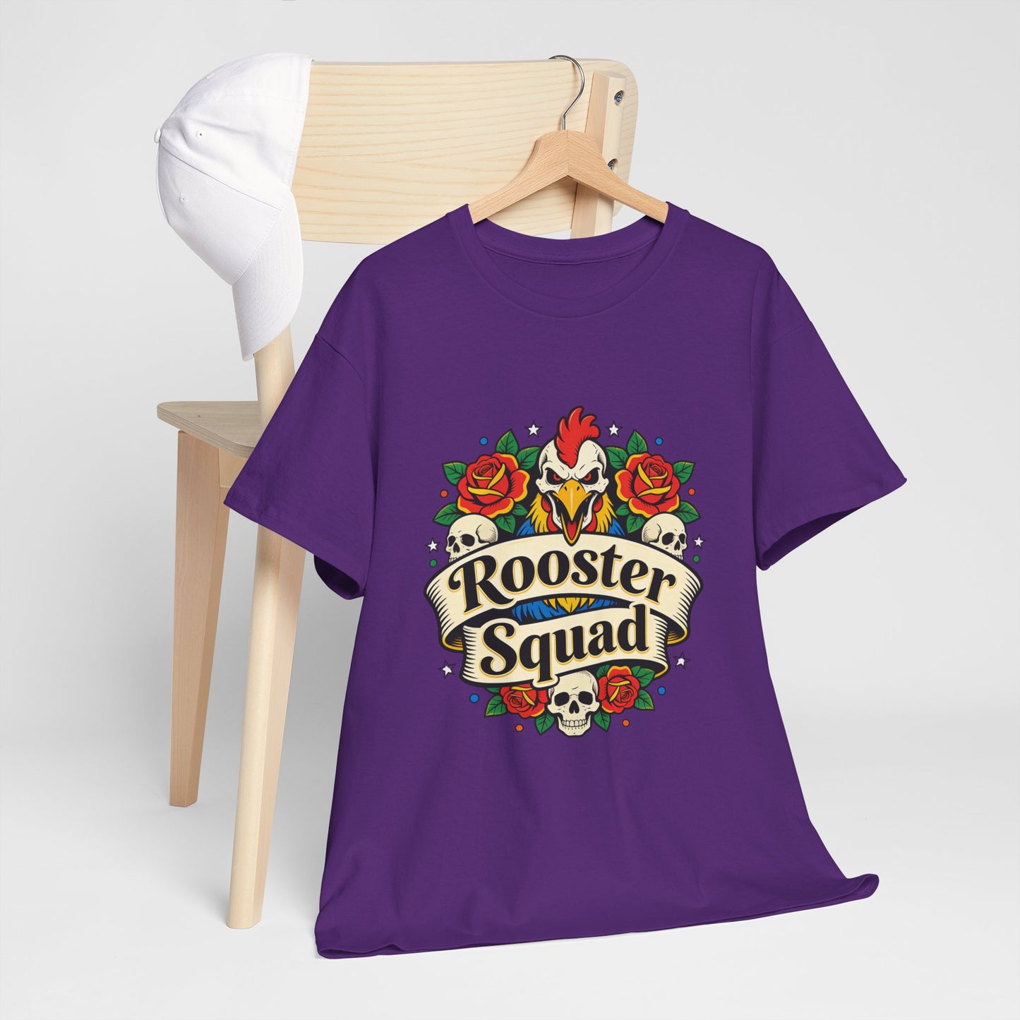 Rooster Squad T-Shirt — Vintage Tattoo Floral Rooster Tee
