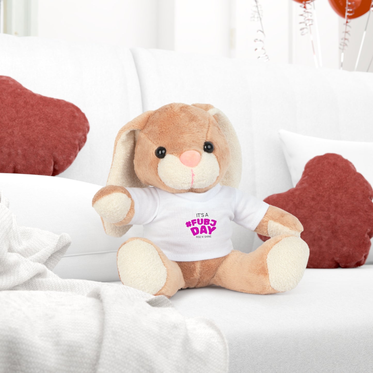 Bear Plush Toy with #FUBJ T‑Shirt — Cute Gift for Kids & Teens