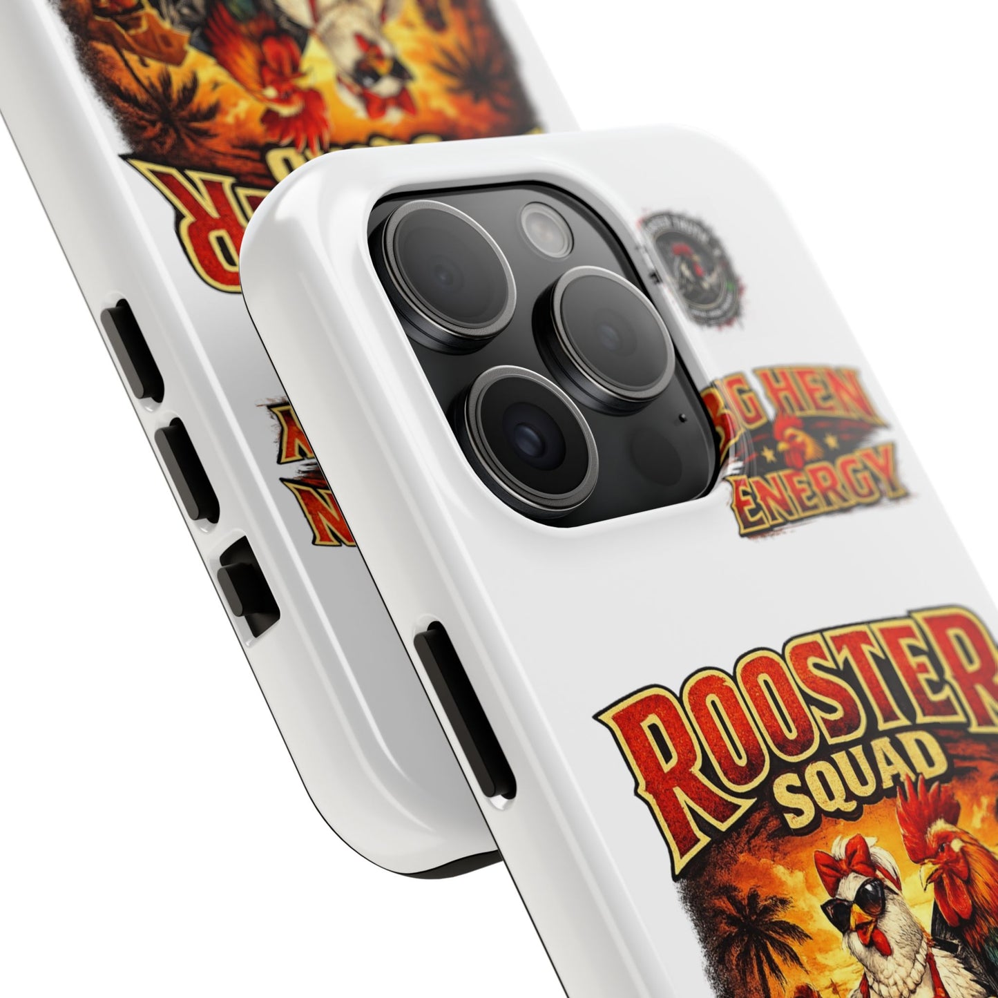 Rooster Squad Tough Phone Case – "Big Hen Energy" Retro Chicken Couple Design