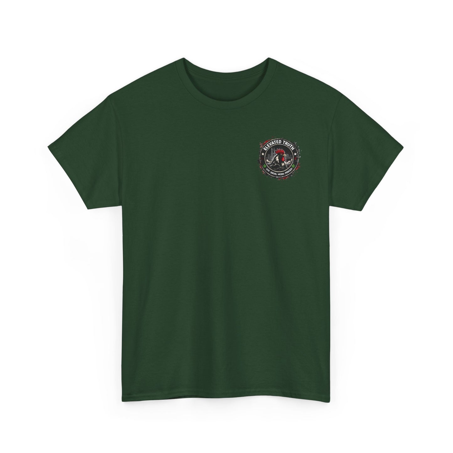 Rooster Squad Graphic Tee — Vintage Firefighter-Style Back Print
