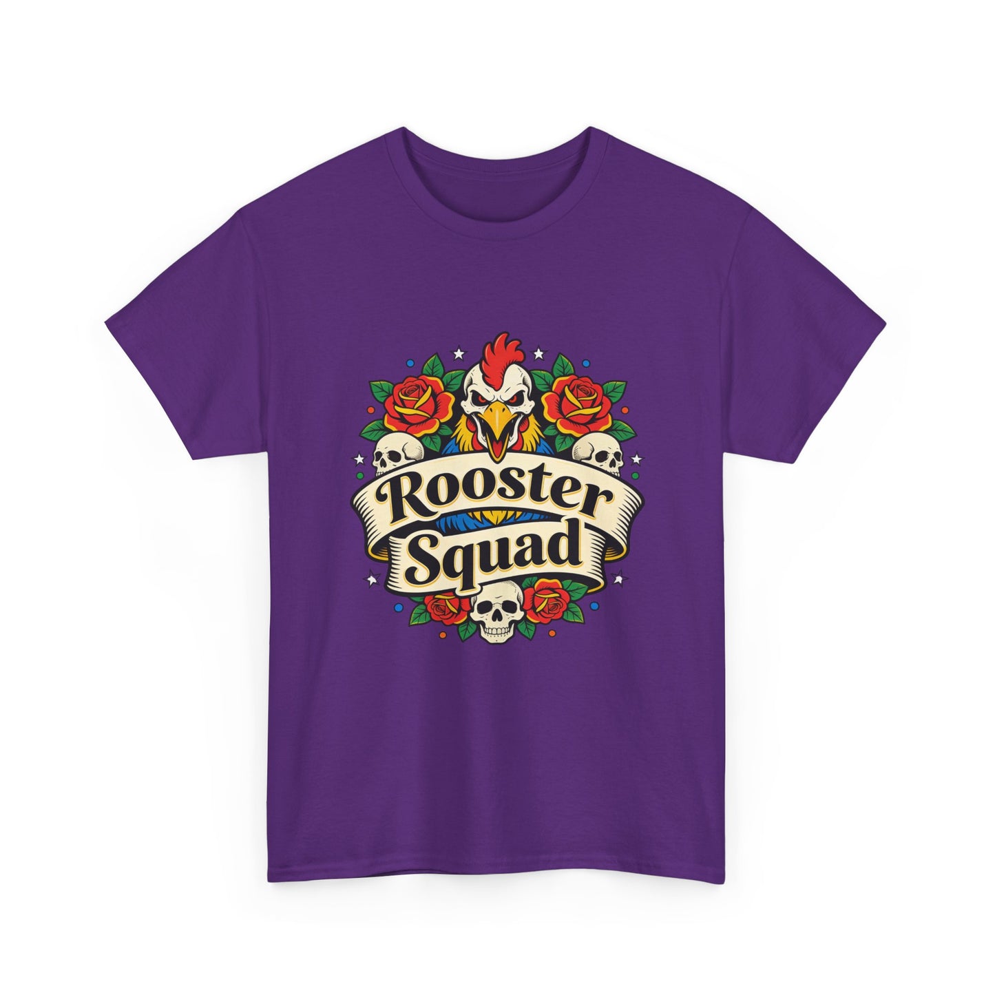 Rooster Squad T-Shirt — Vintage Tattoo Floral Rooster Tee
