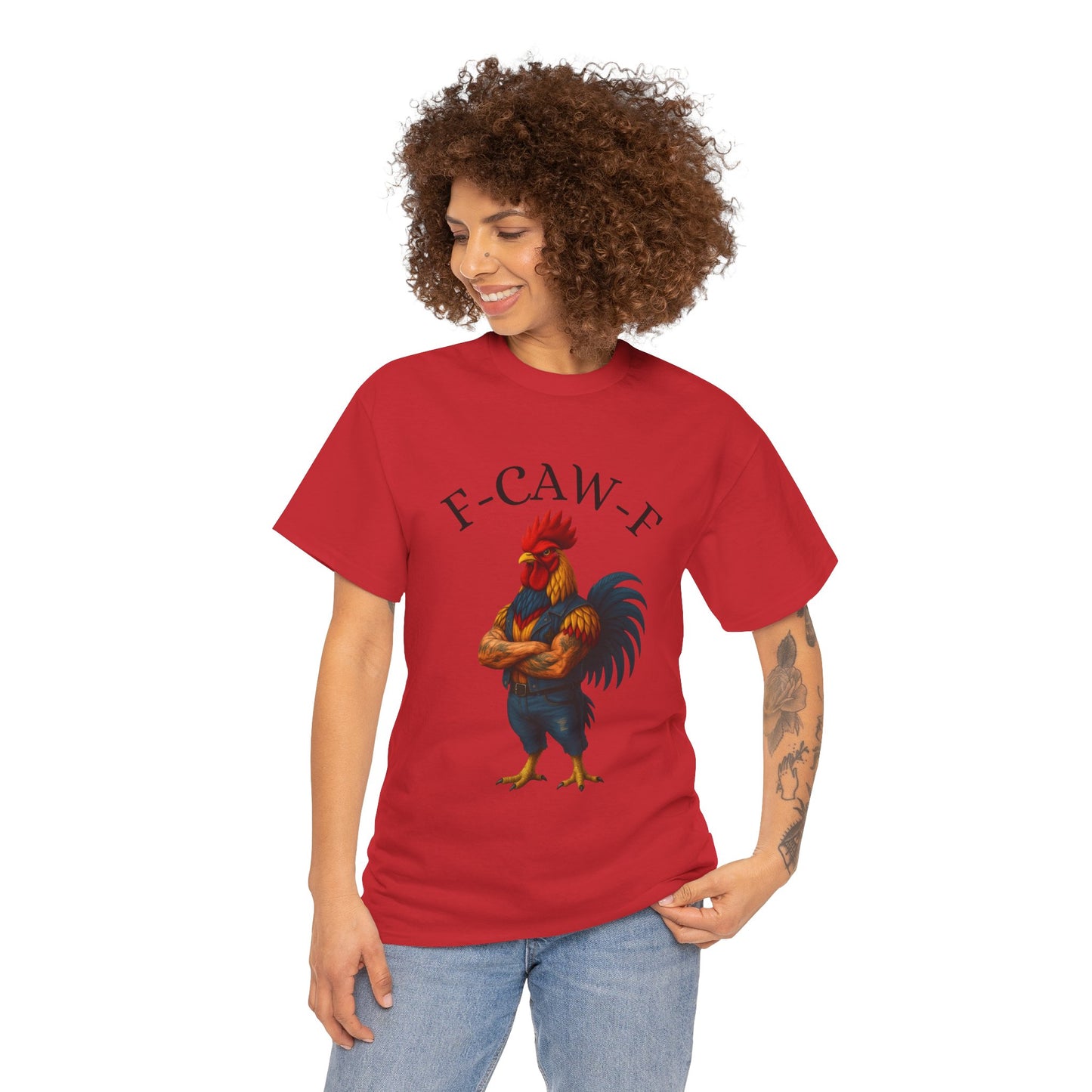 F-CAW-F Rooster Graphic Tee — Funny Rooster Illustration Shirt