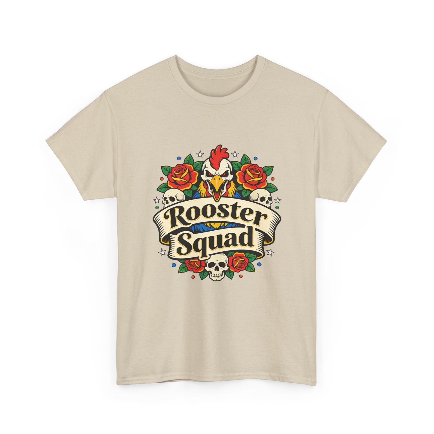 Rooster Squad T-Shirt — Vintage Tattoo Floral Rooster Tee