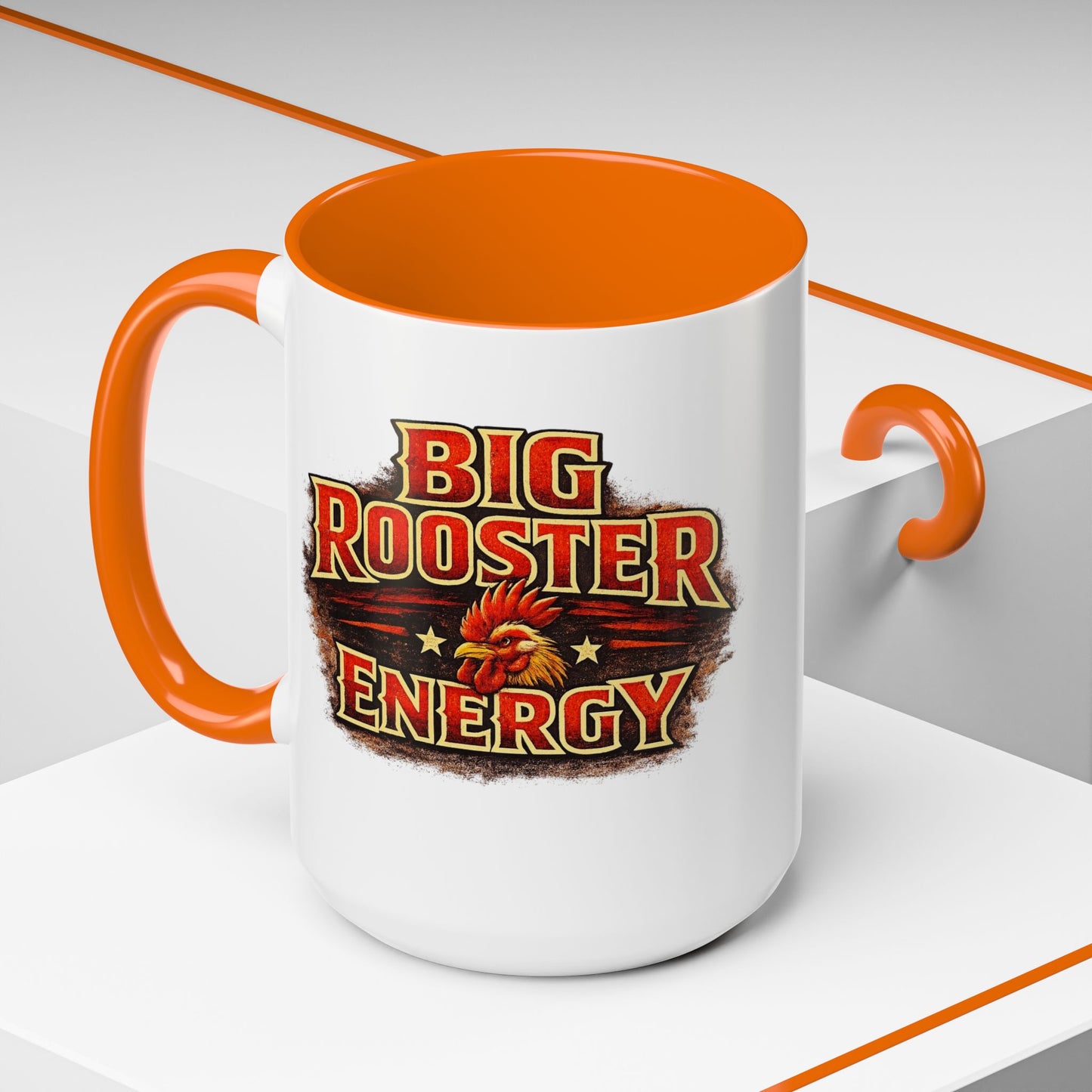 BIG ROOSTER ENERGY: Rooster Squad Coffee Mug – Retro Tropical Rooster Couple Accent Mug (11/15oz)