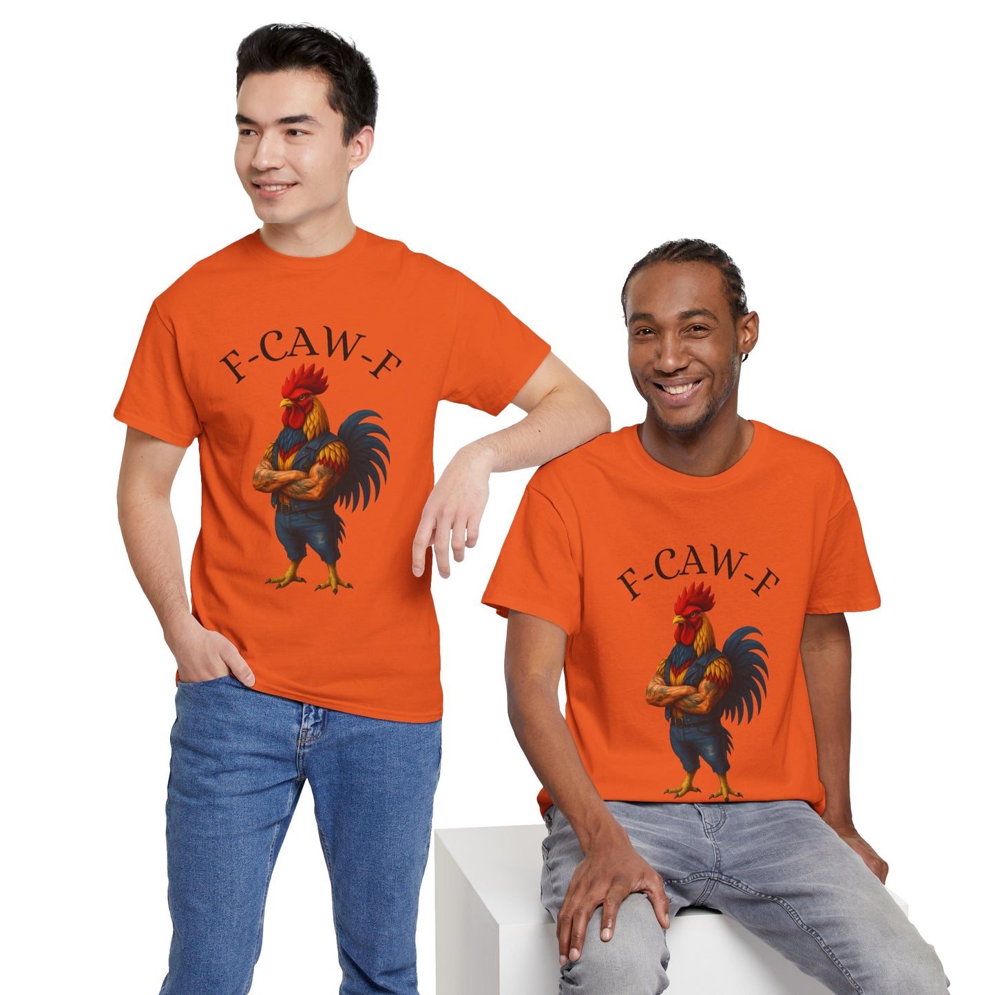 F-CAW-F Rooster Graphic Tee — Funny Rooster Illustration Shirt