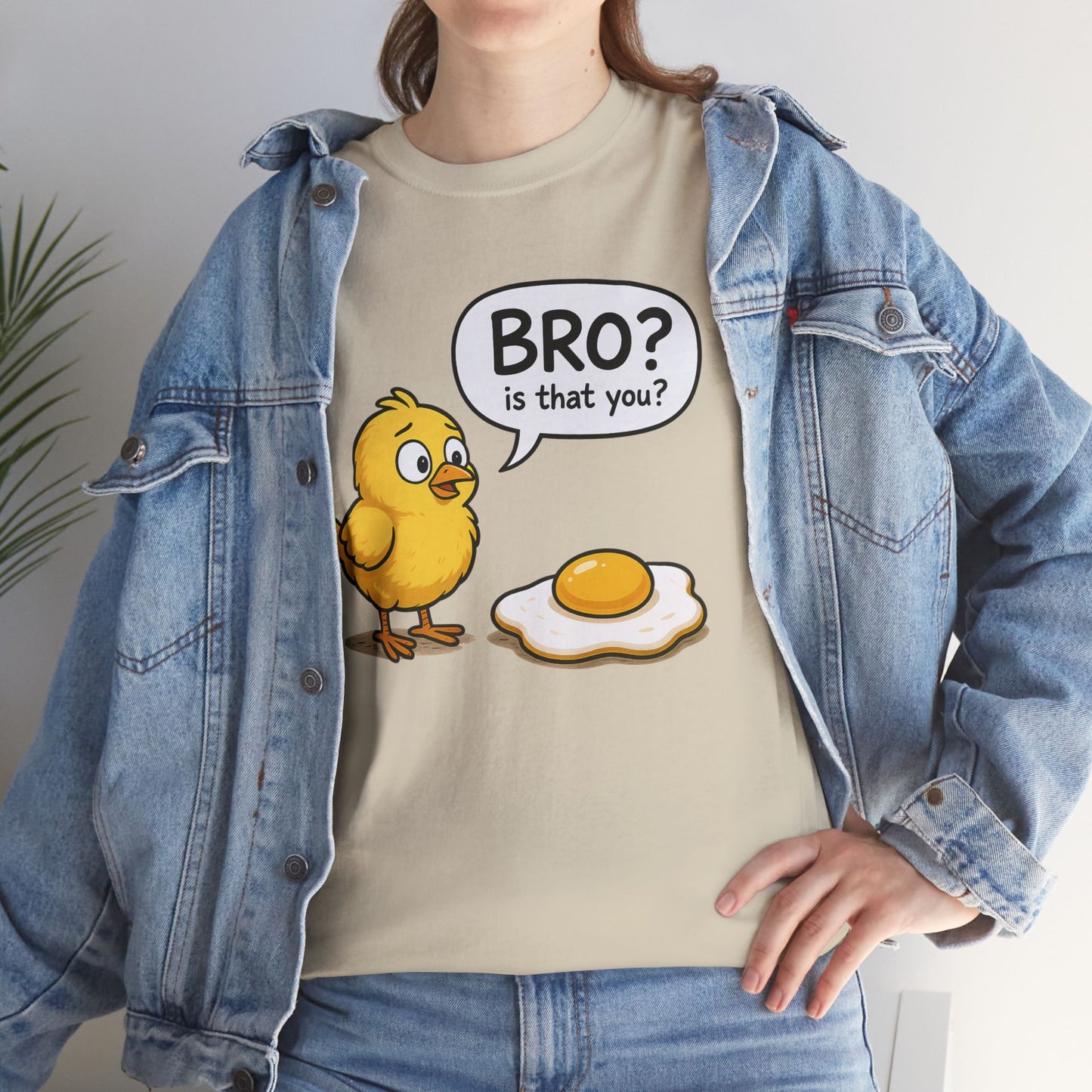 Funny Chick and Egg T‑Shirt — "Bro? Is That You?" Cute Novelty Tee