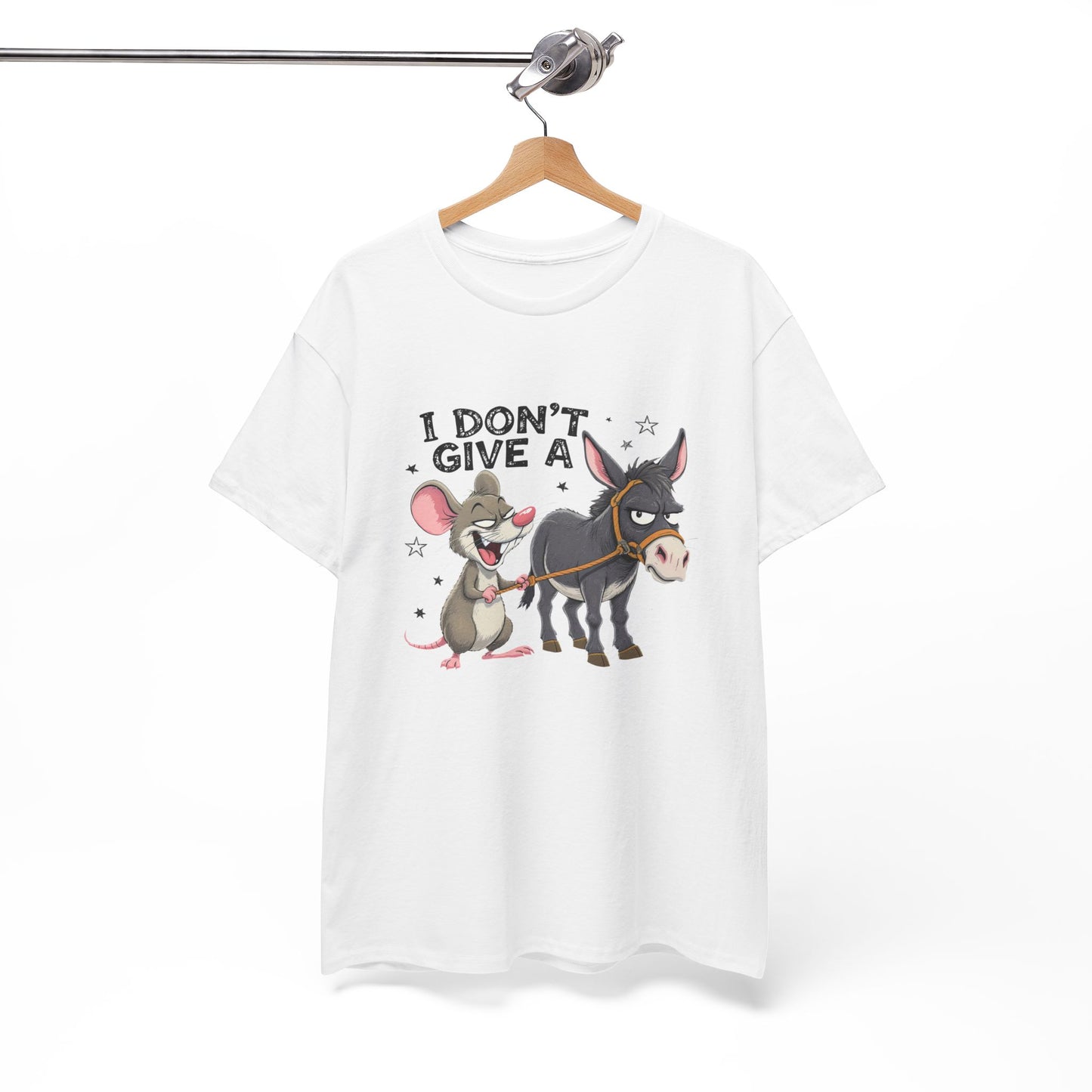 I Don't Give A  Rat's Ass T-Shirt — Funny Donkey & Mouse Graphic Tee