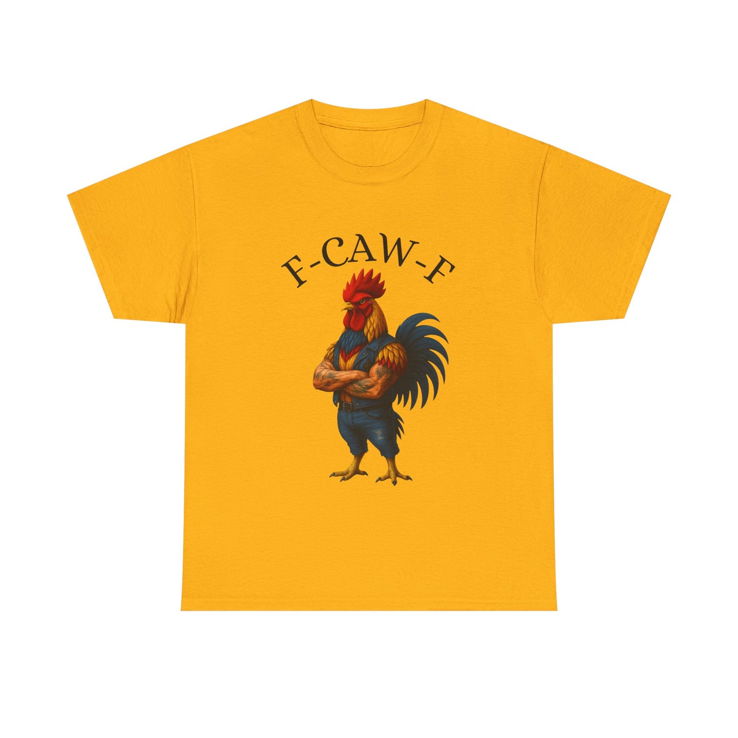F-CAW-F Rooster Graphic Tee — Funny Rooster Illustration Shirt