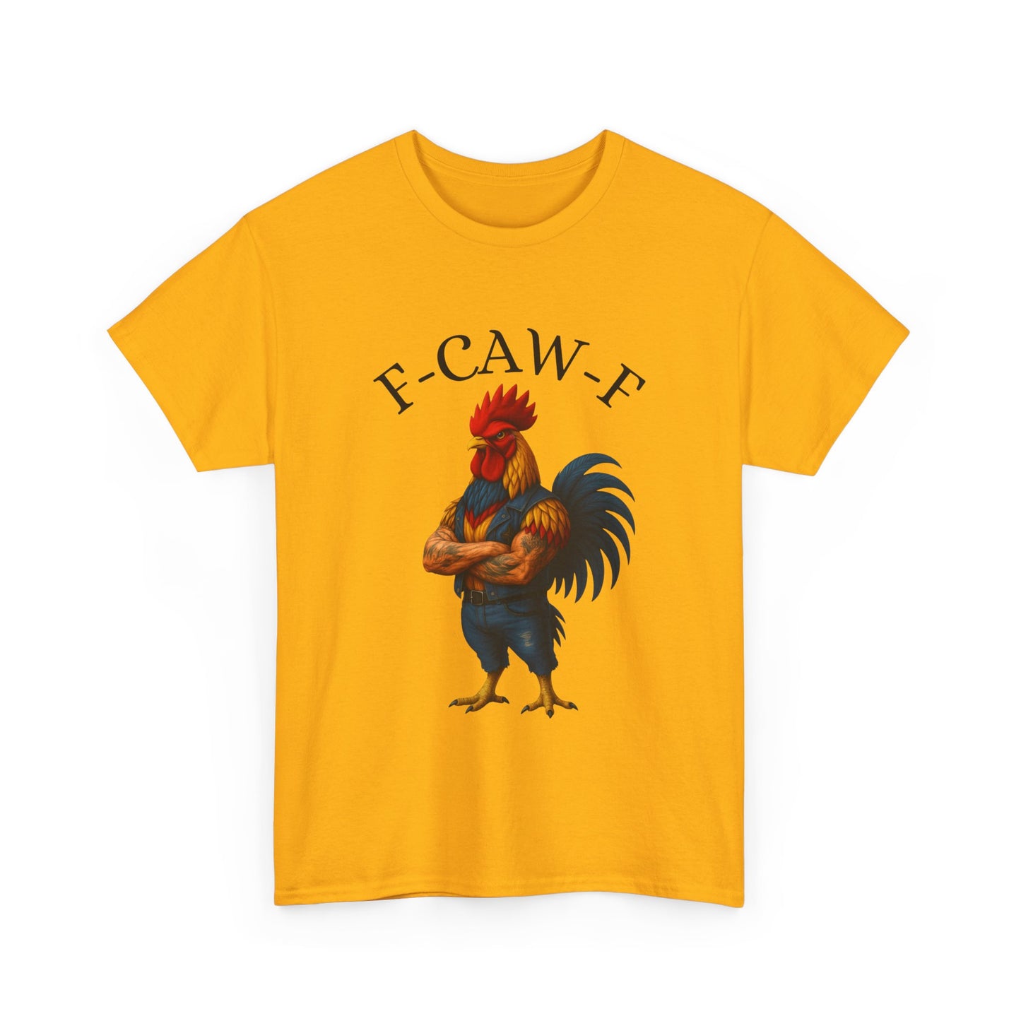 F-CAW-F Rooster Graphic Tee — Funny Rooster Illustration Shirt