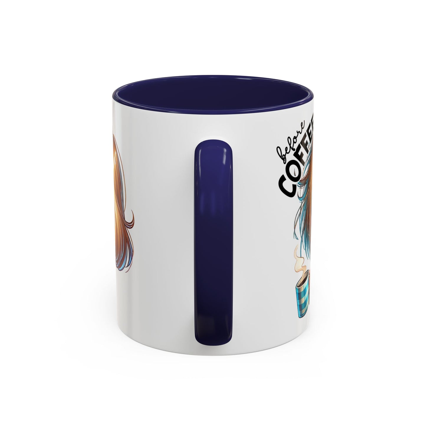 Accent Coffee Mug — Cute Blonde 'Fully Caffeinated' Coffee Lover Gift (11/15 oz)