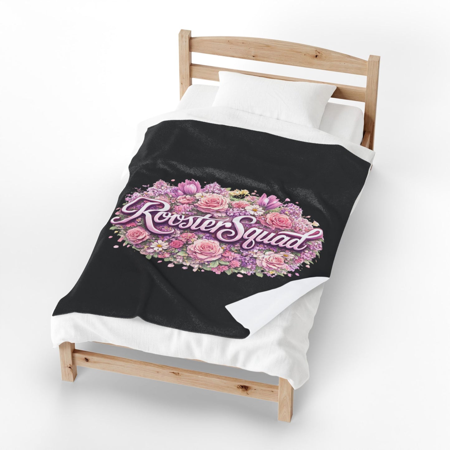 Rooster Squad Floral Velveteen Plush Blanket
