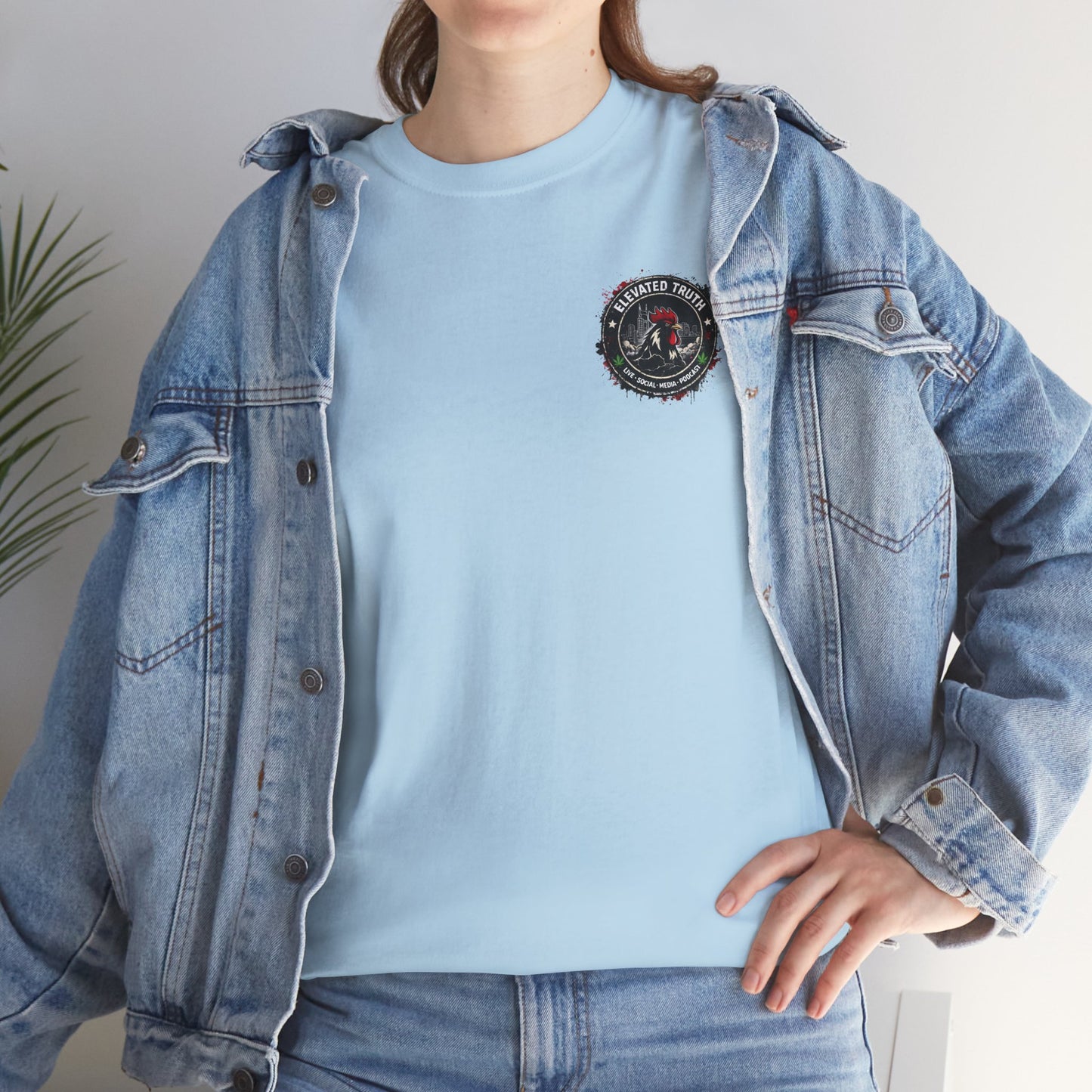 Rooster Squad Graphic Tee — Vintage Firefighter-Style Back Print