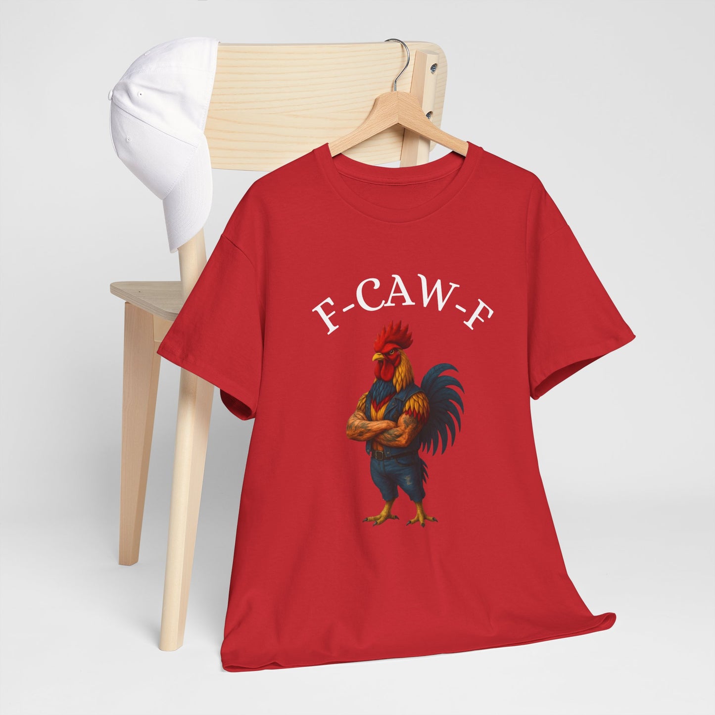 F-CAW-F Rooster Graphic Tee — Funny Brawny Rooster Shirt