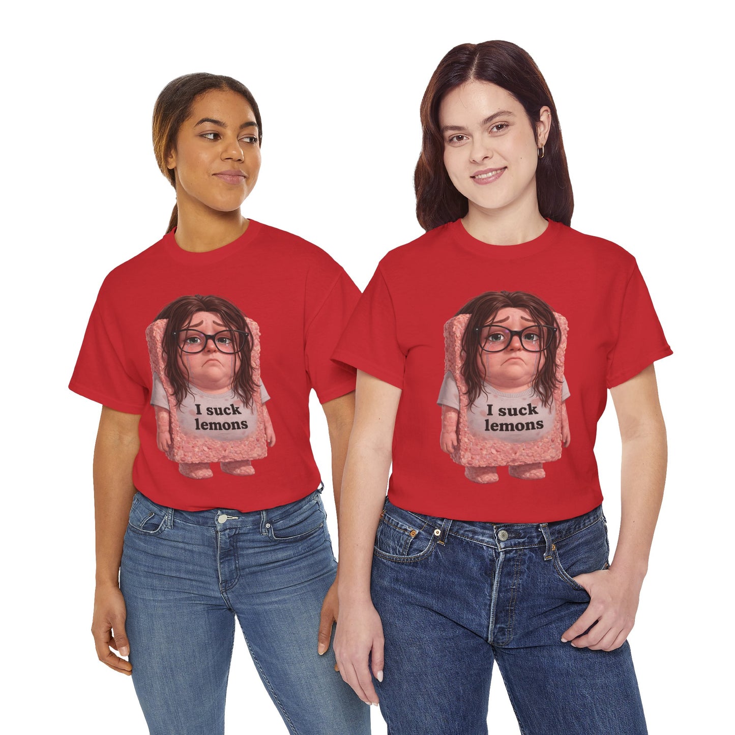 Graphic Tee — Cute Sad SPAM  Character with 'I suck lemons' Slogan