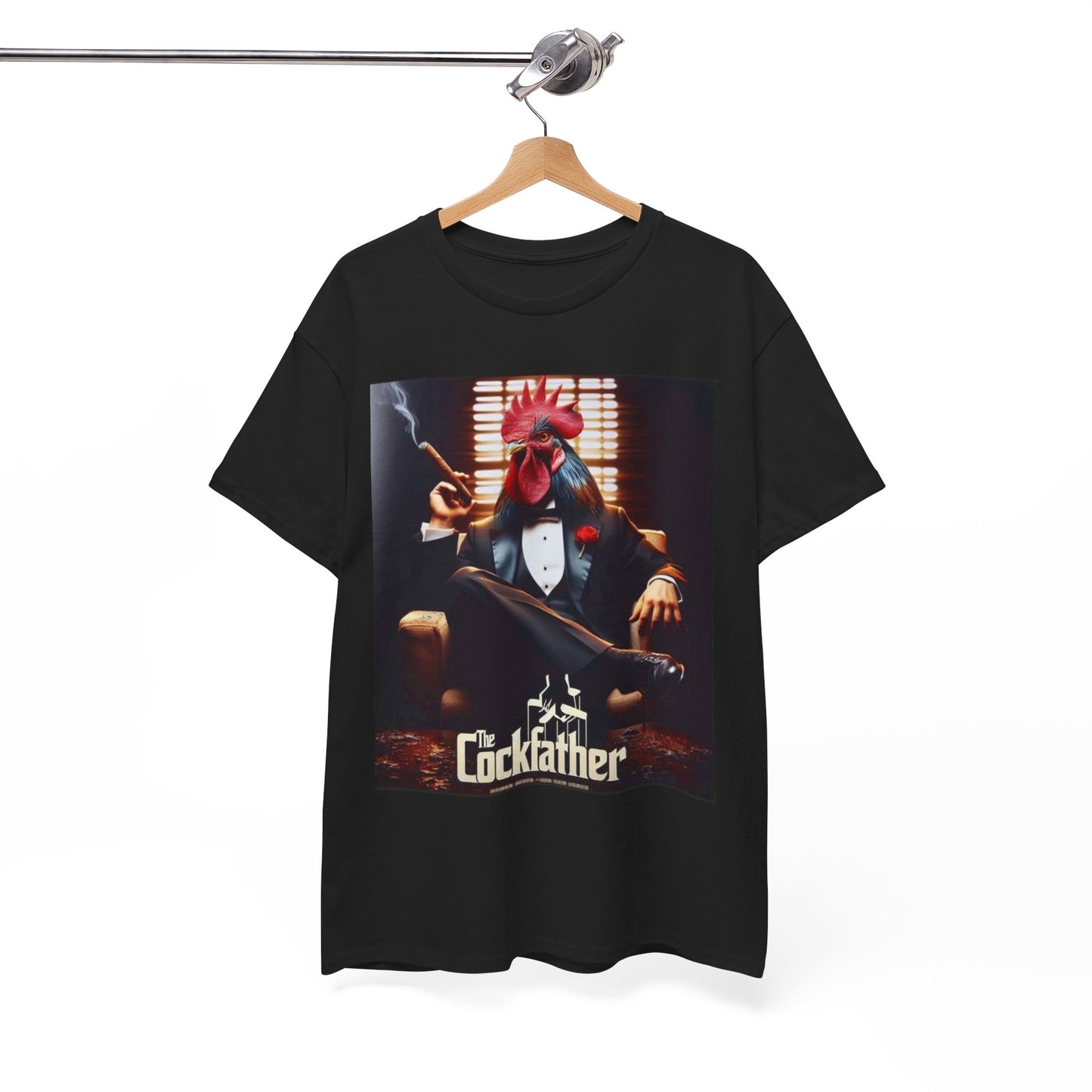 Cockfather Graphic Tee — Funny Rooster Mafia T-Shirt