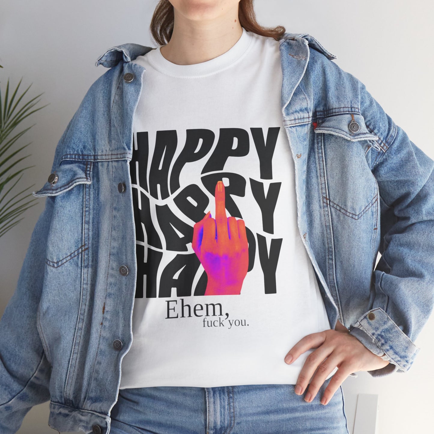 "Happiness Is Your Own" Bright Middle Finger Design- Graphic Tee