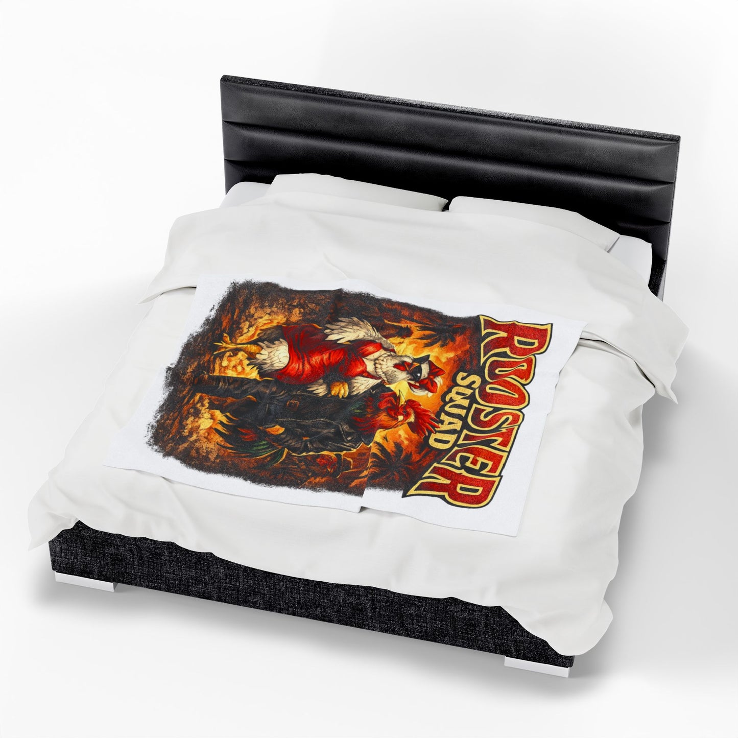 Rooster Squad Velveteen Plush Blanket — Cozy Farmhouse Throw for Chicken Lovers