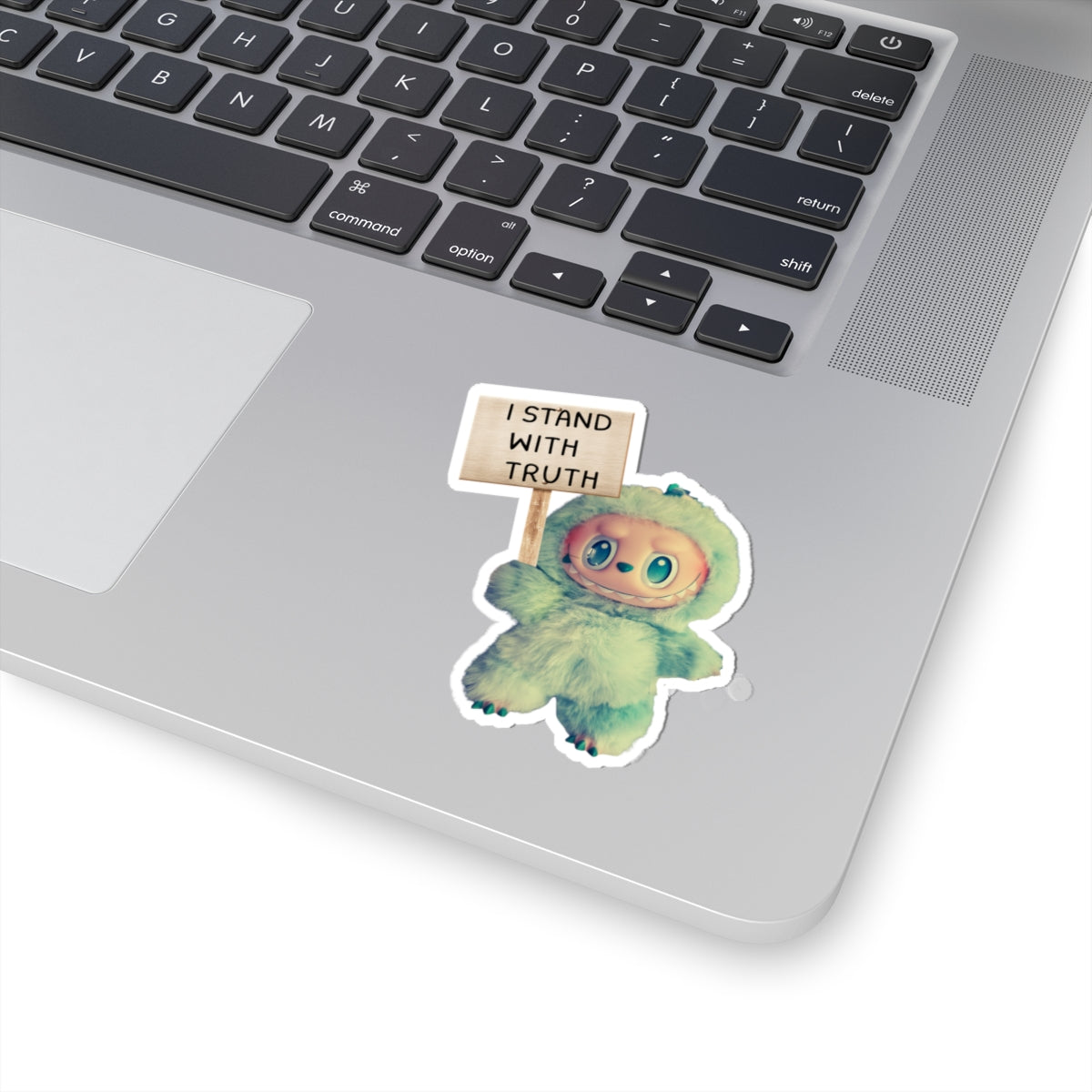 I Stand With Truth LABUBU Monster Sticker — Cute Protest Kiss-Cut Sticker