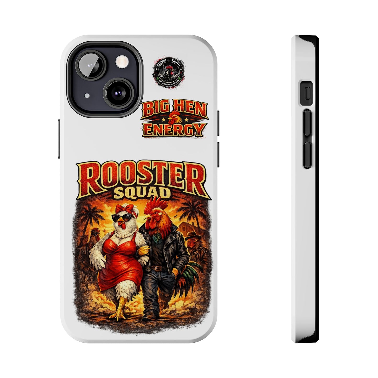 Rooster Squad Tough Phone Case – "Big Hen Energy" Retro Chicken Couple Design