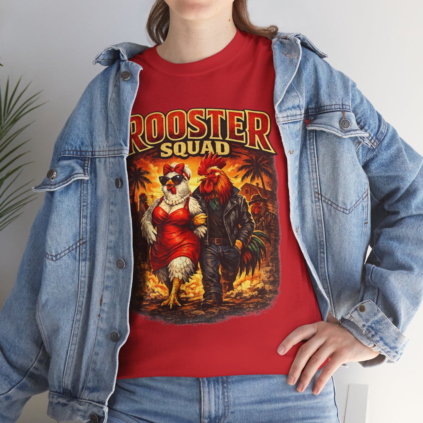 BIG ROOSTER ENERGY: Rooster Squad Vintage Graphic Tee – Retro Tropical Rooster Couple Shirt