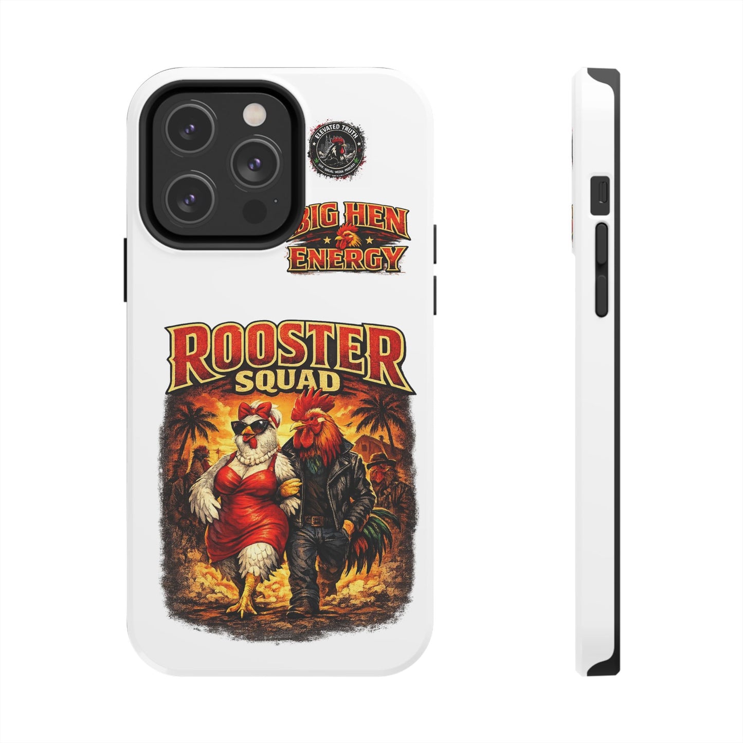 Rooster Squad Tough Phone Case – "Big Hen Energy" Retro Chicken Couple Design