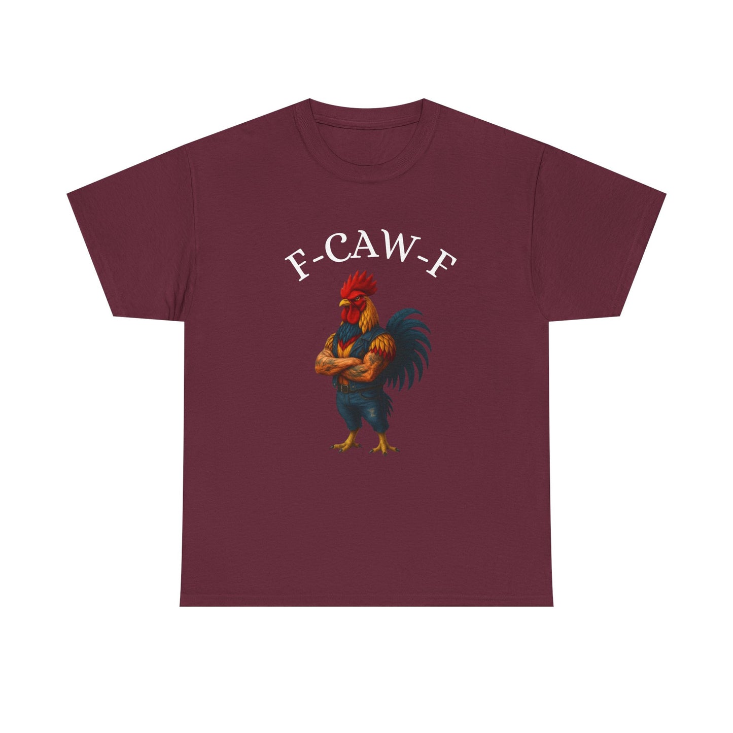 F-CAW-F Rooster Graphic Tee — Funny Brawny Rooster Shirt