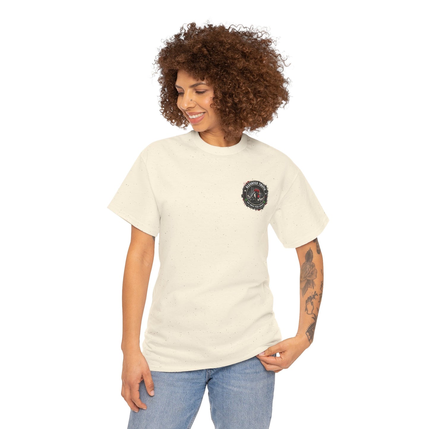 Rooster Squad Graphic Tee — Vintage Firefighter-Style Back Print