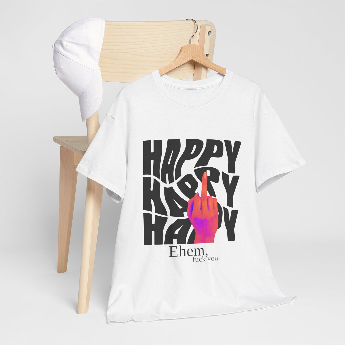 "Happiness Is Your Own" Bright Middle Finger Design- Graphic Tee
