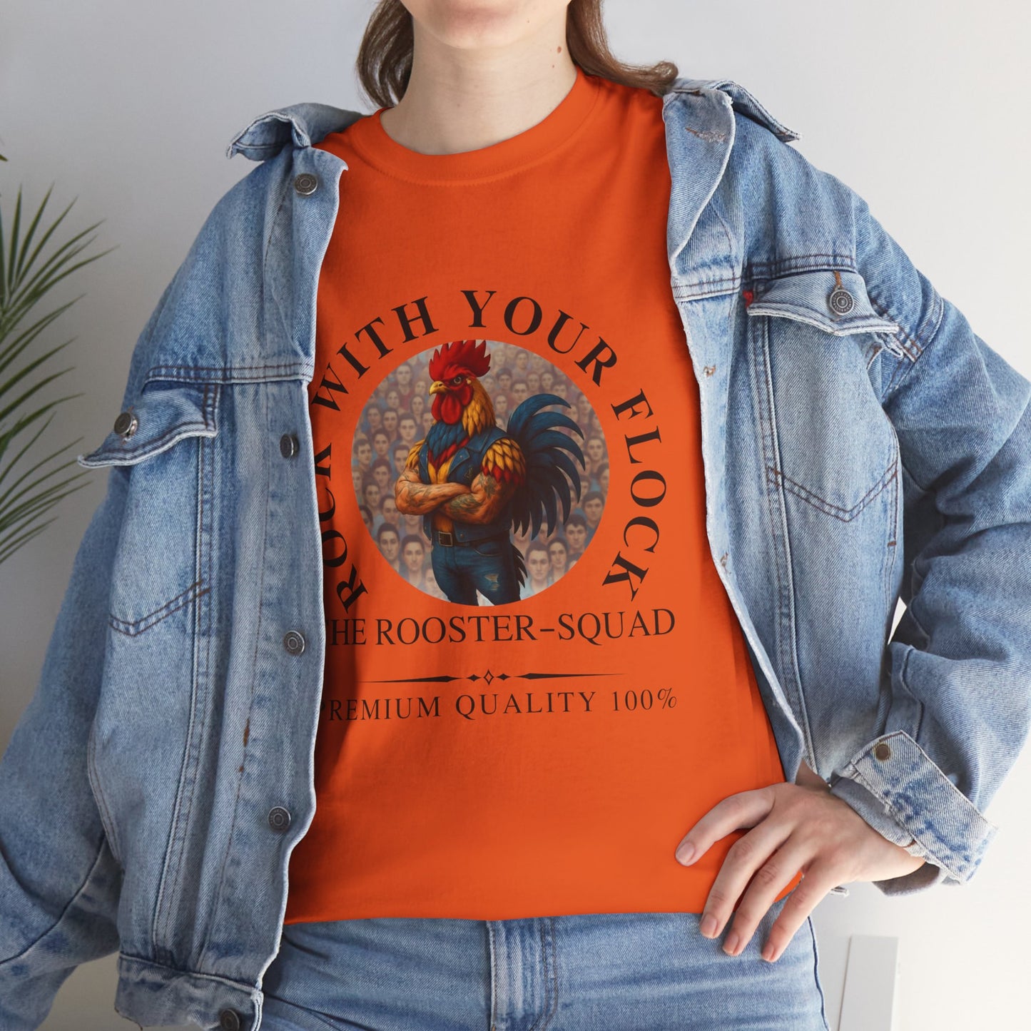 Rooster Squad Tee — "Rock With Your Flock" Vintage Rooster Graphic T-Shirt