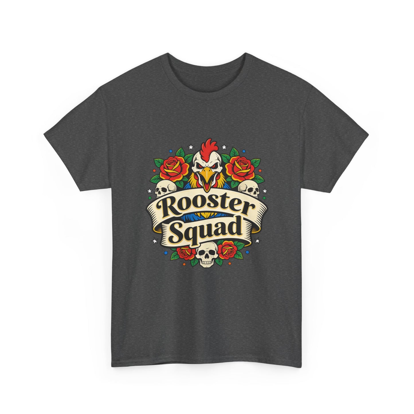 Rooster Squad T-Shirt — Vintage Tattoo Floral Rooster Tee