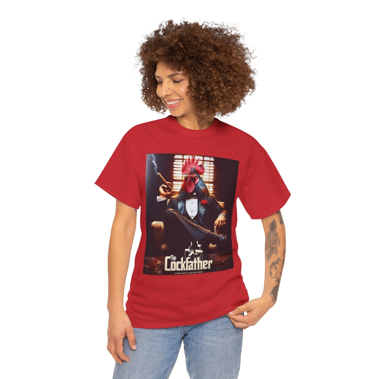 Cockfather Graphic Tee — Funny Rooster Mafia T-Shirt