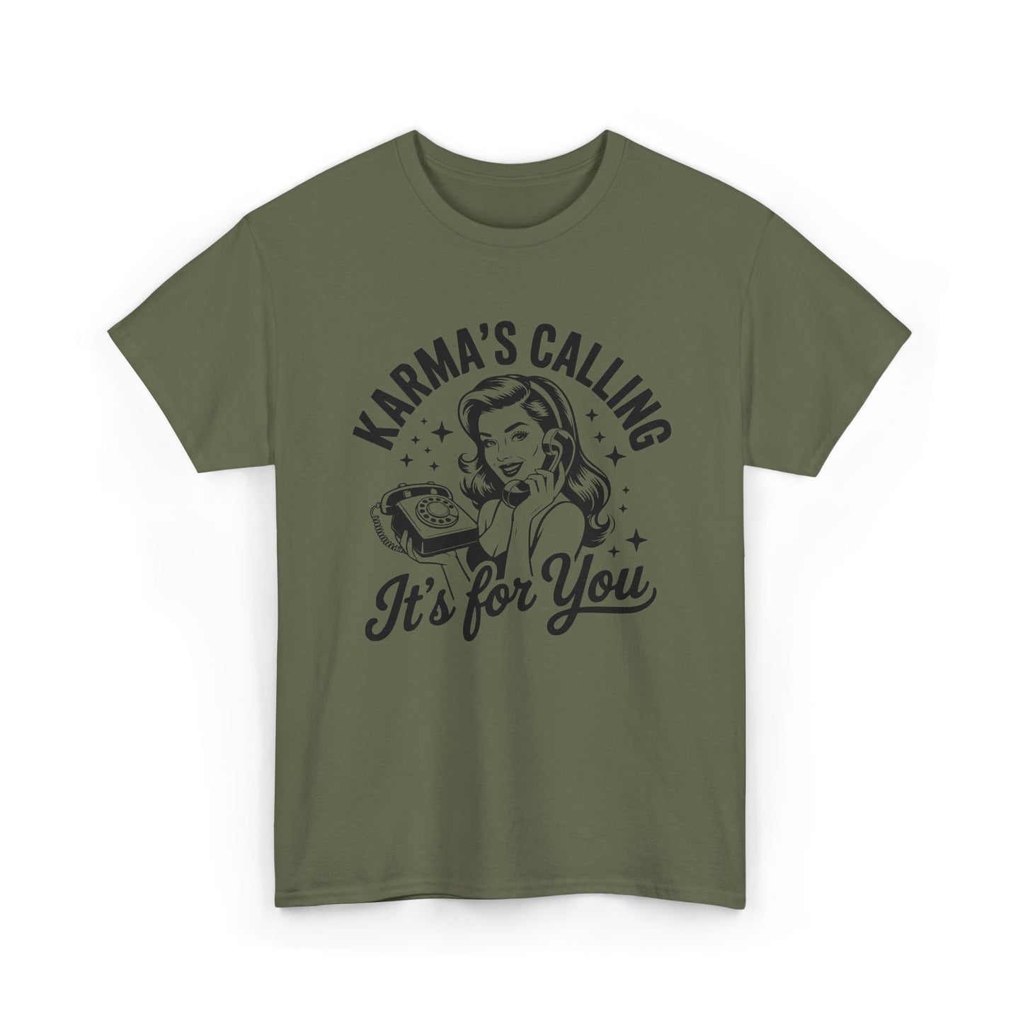 T‑Shirt — “Karma’s Calling, It’s for You” Retro Graphic Tee