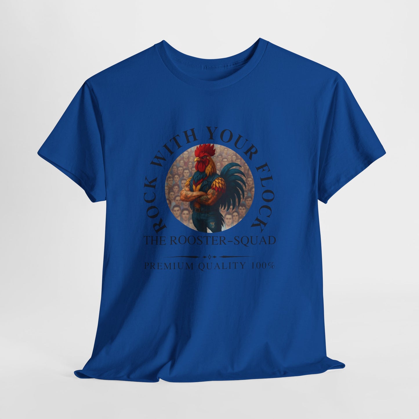 Rooster Squad Tee — "Rock With Your Flock" Vintage Rooster Graphic T-Shirt