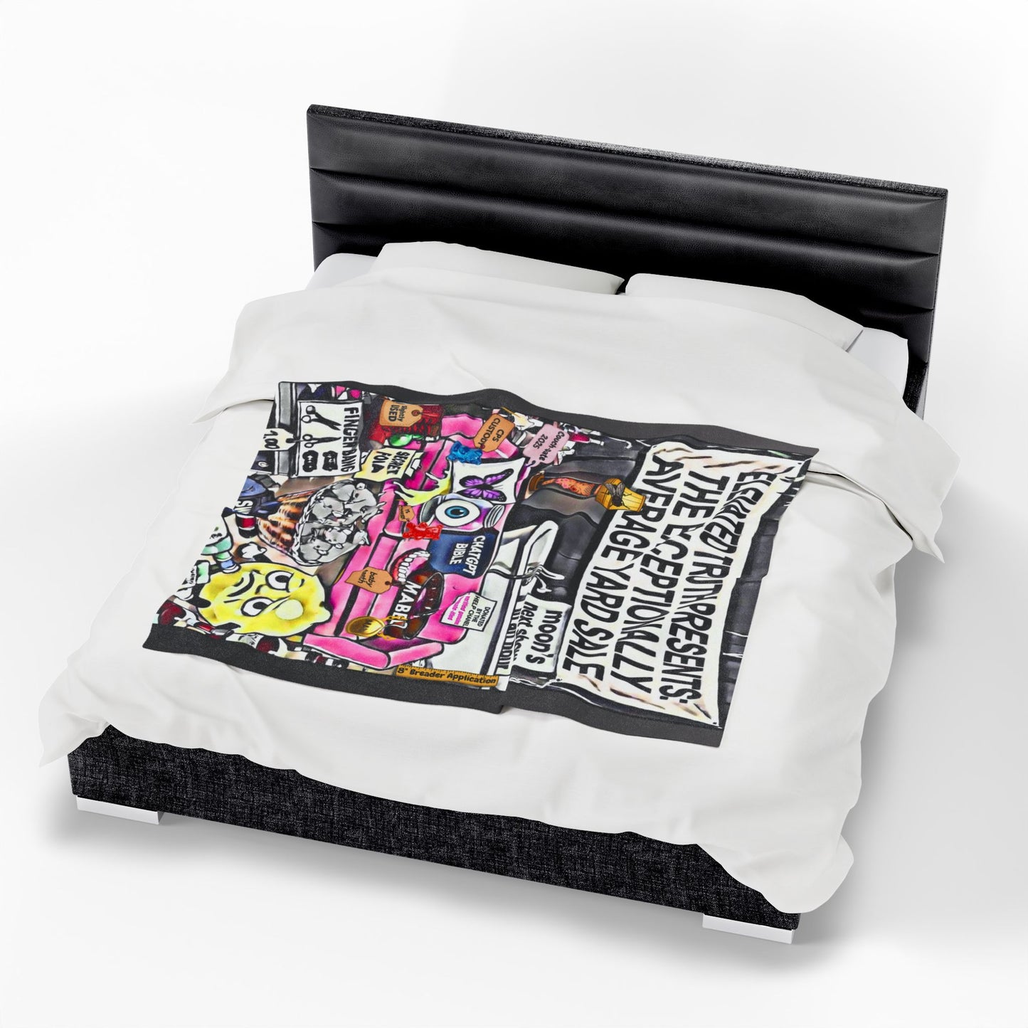 Velveteen Plush Blanket — 'Elevated Truths' Humorous Year‑End Yard Sale Design