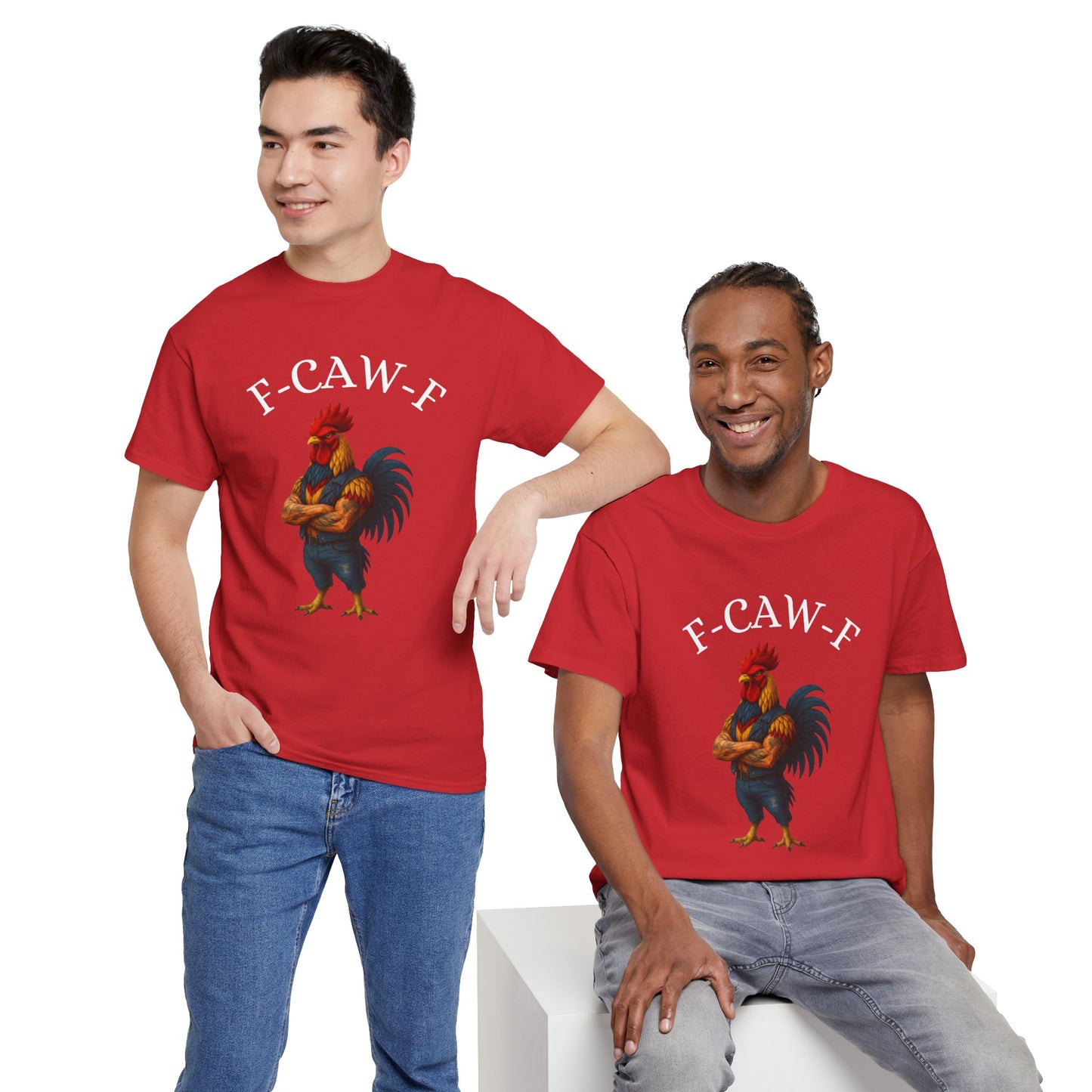 F-CAW-F Rooster Graphic Tee — Funny Brawny Rooster Shirt