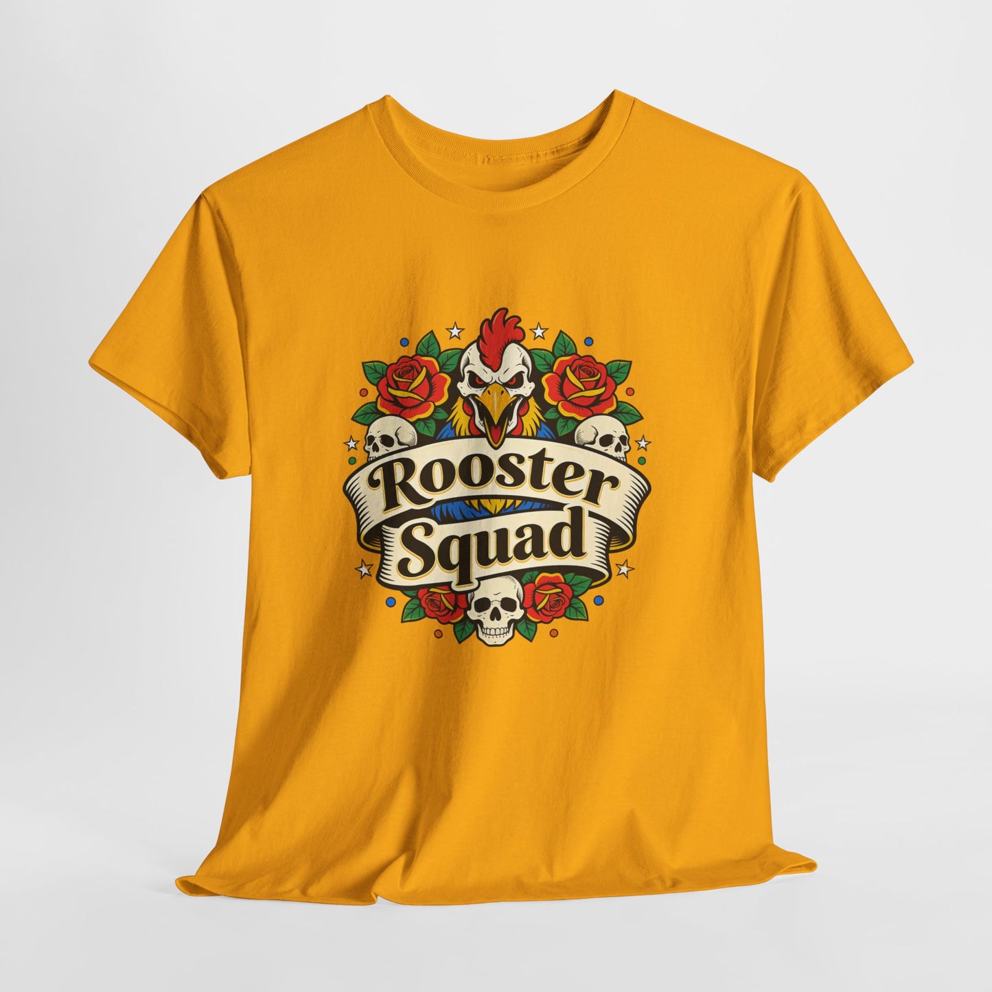 Rooster Squad T-Shirt — Vintage Tattoo Floral Rooster Tee