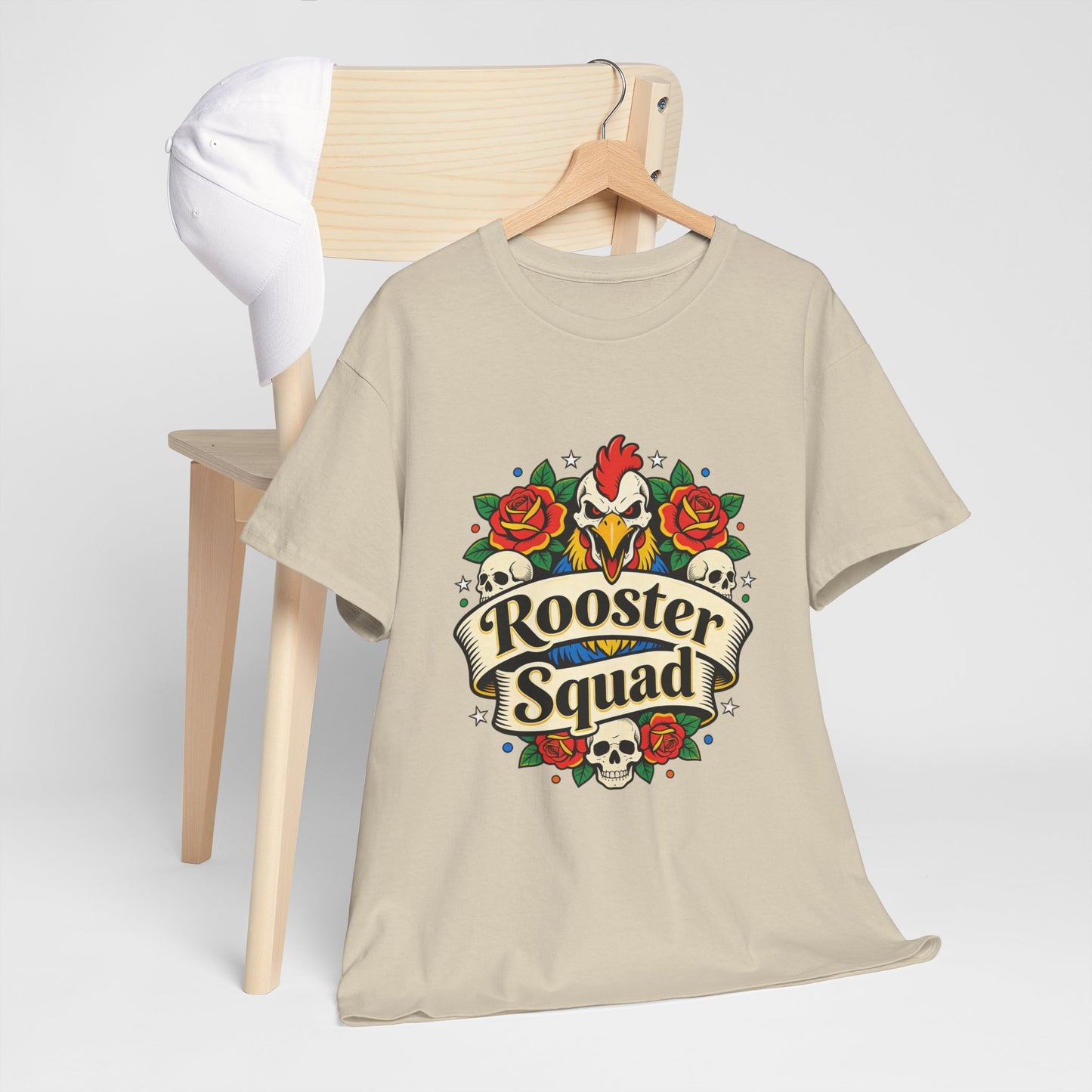 Rooster Squad T-Shirt — Vintage Tattoo Floral Rooster Tee