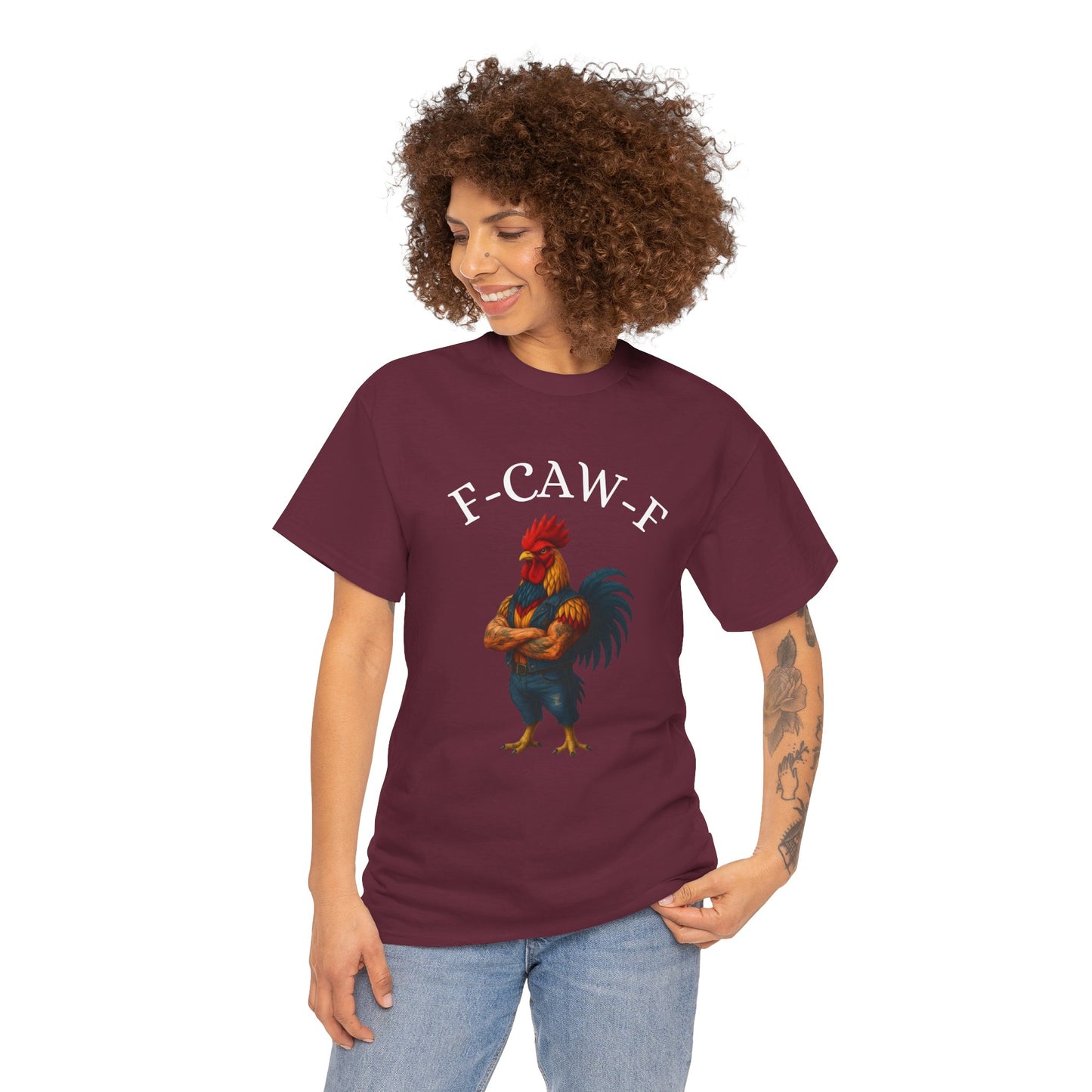 F-CAW-F Rooster Graphic Tee — Funny Brawny Rooster Shirt