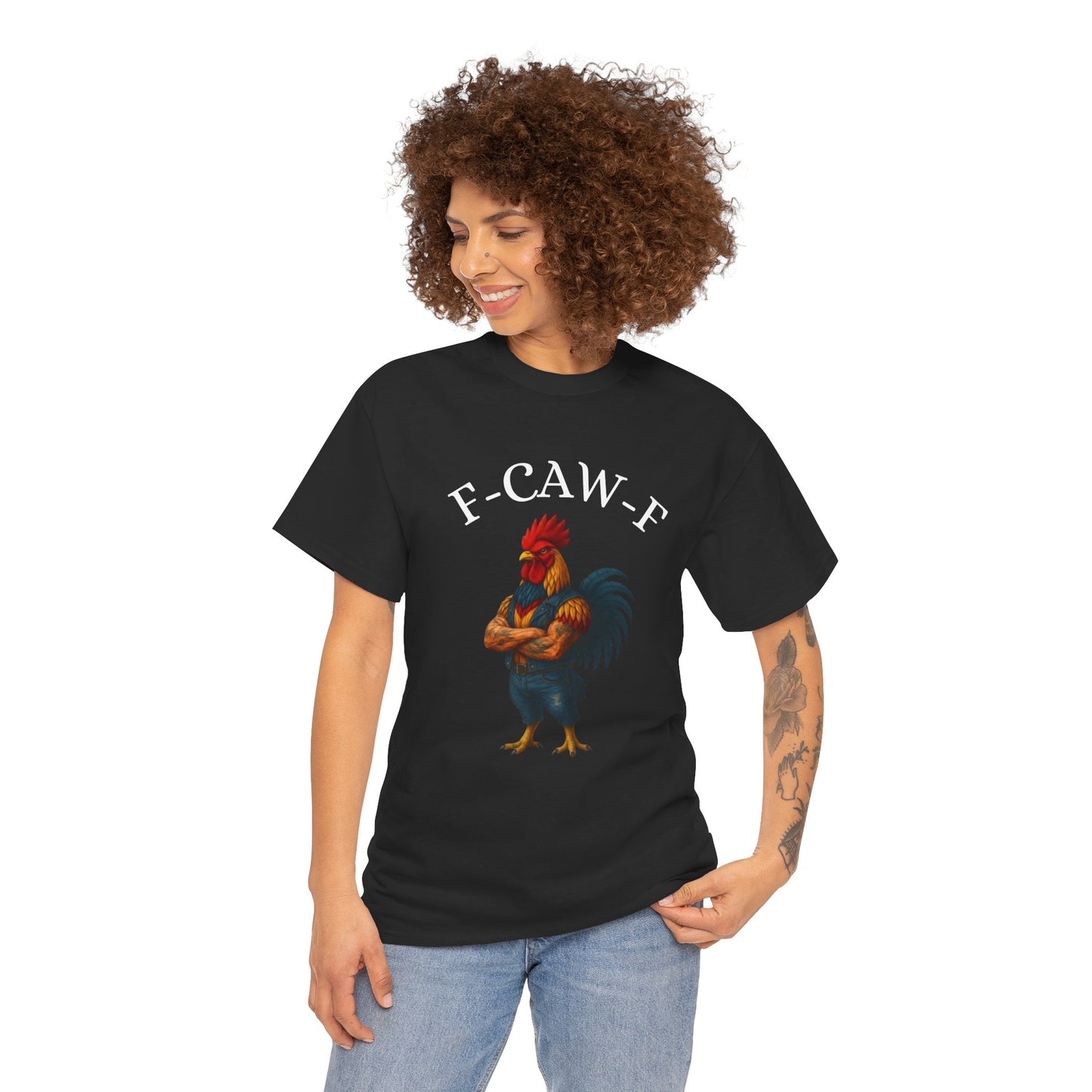 F-CAW-F Rooster Graphic Tee — Funny Brawny Rooster Shirt