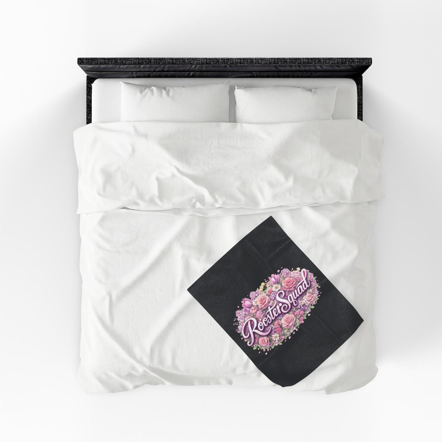 Rooster Squad Floral Velveteen Plush Blanket