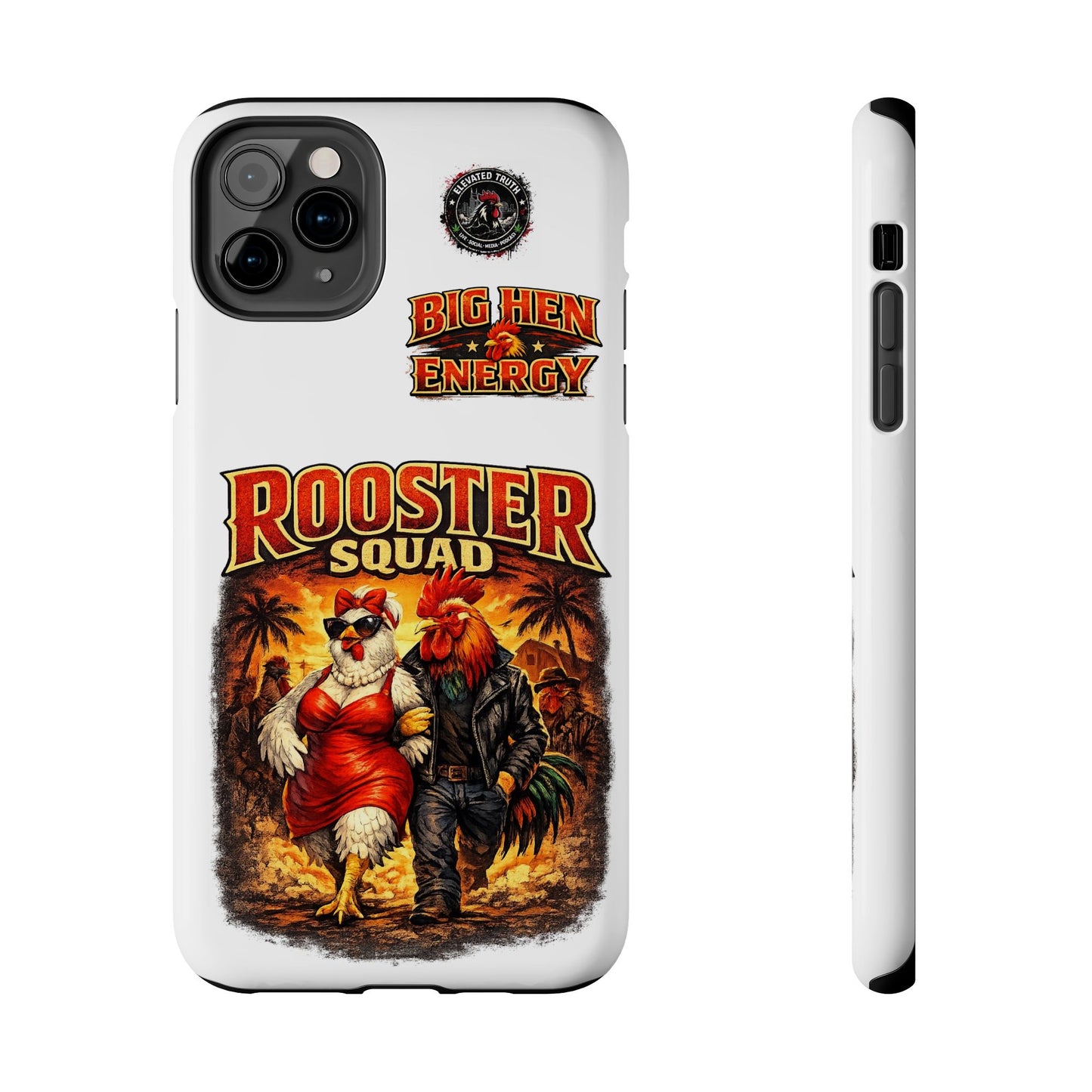 Rooster Squad Tough Phone Case – "Big Hen Energy" Retro Chicken Couple Design